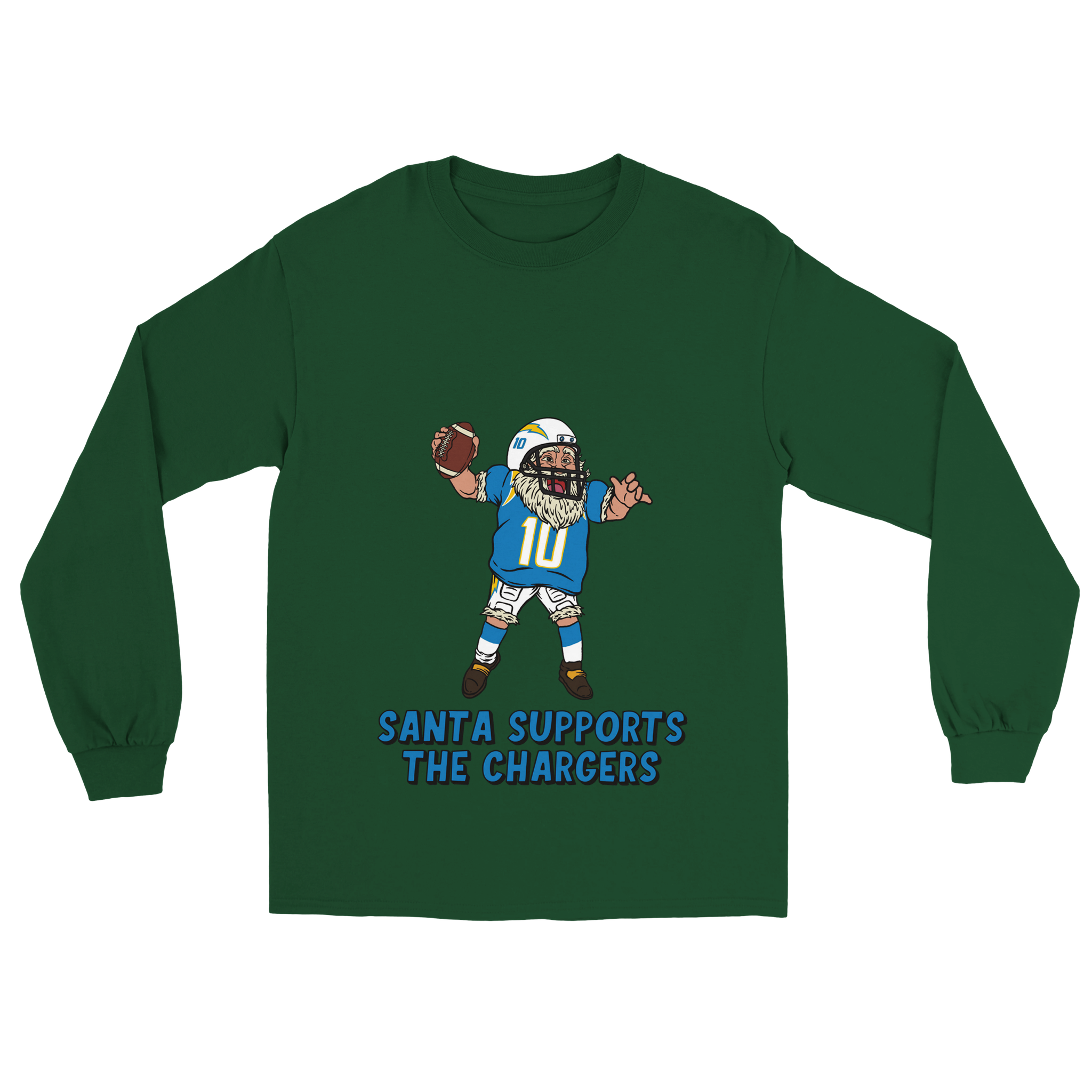 Los Angeles Chargers Unisex Longsleeve Santa T-shirt