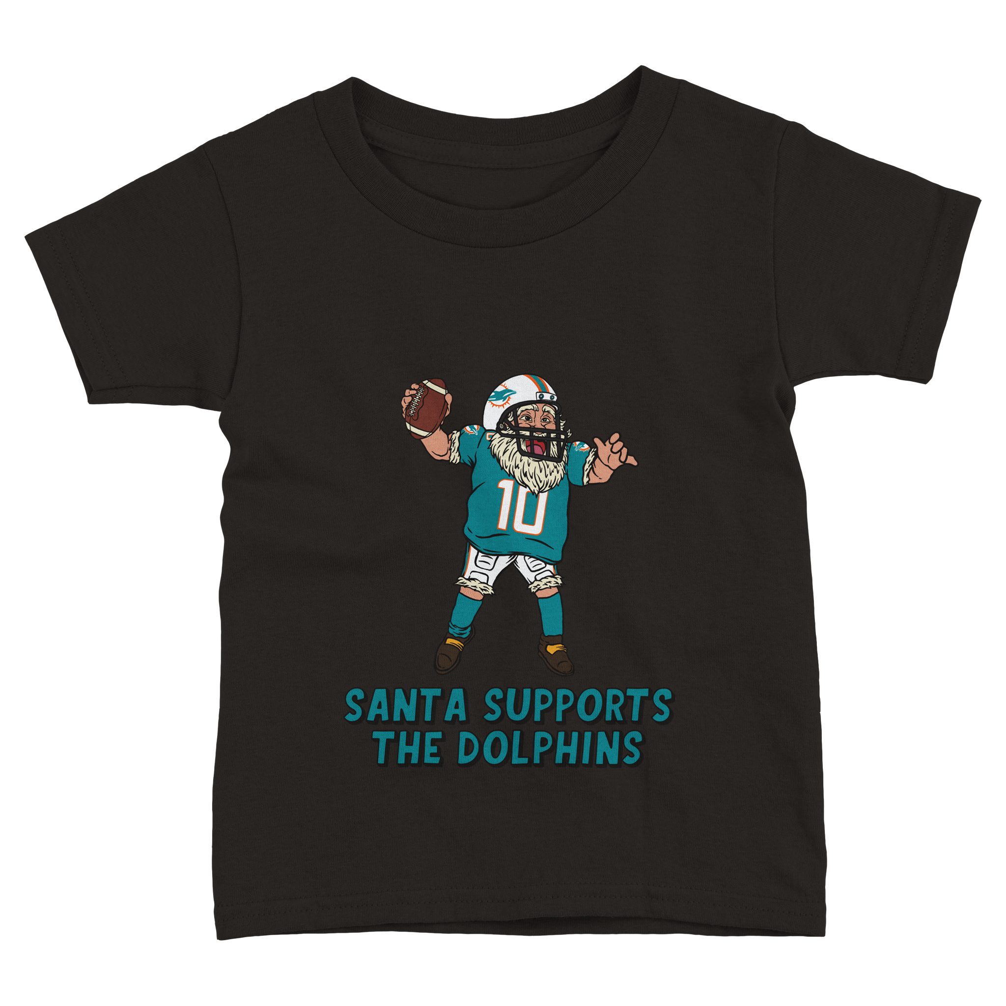 Miami Dolphins Toddler Fine Jersey Santa T-Shirt