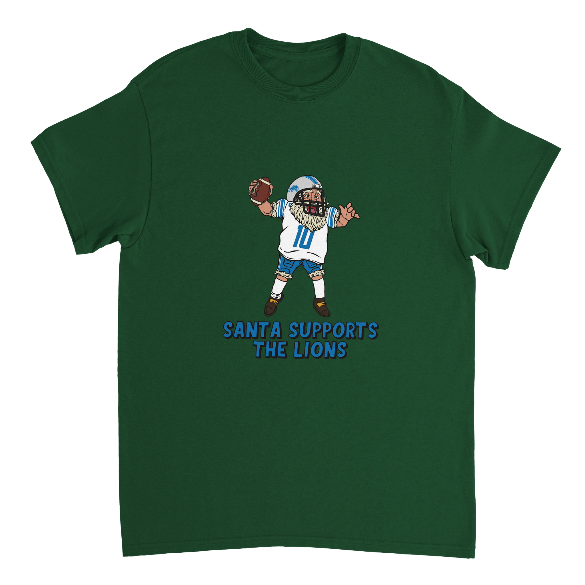 Detroit Lions Unisex Crewneck Santa T-shirt