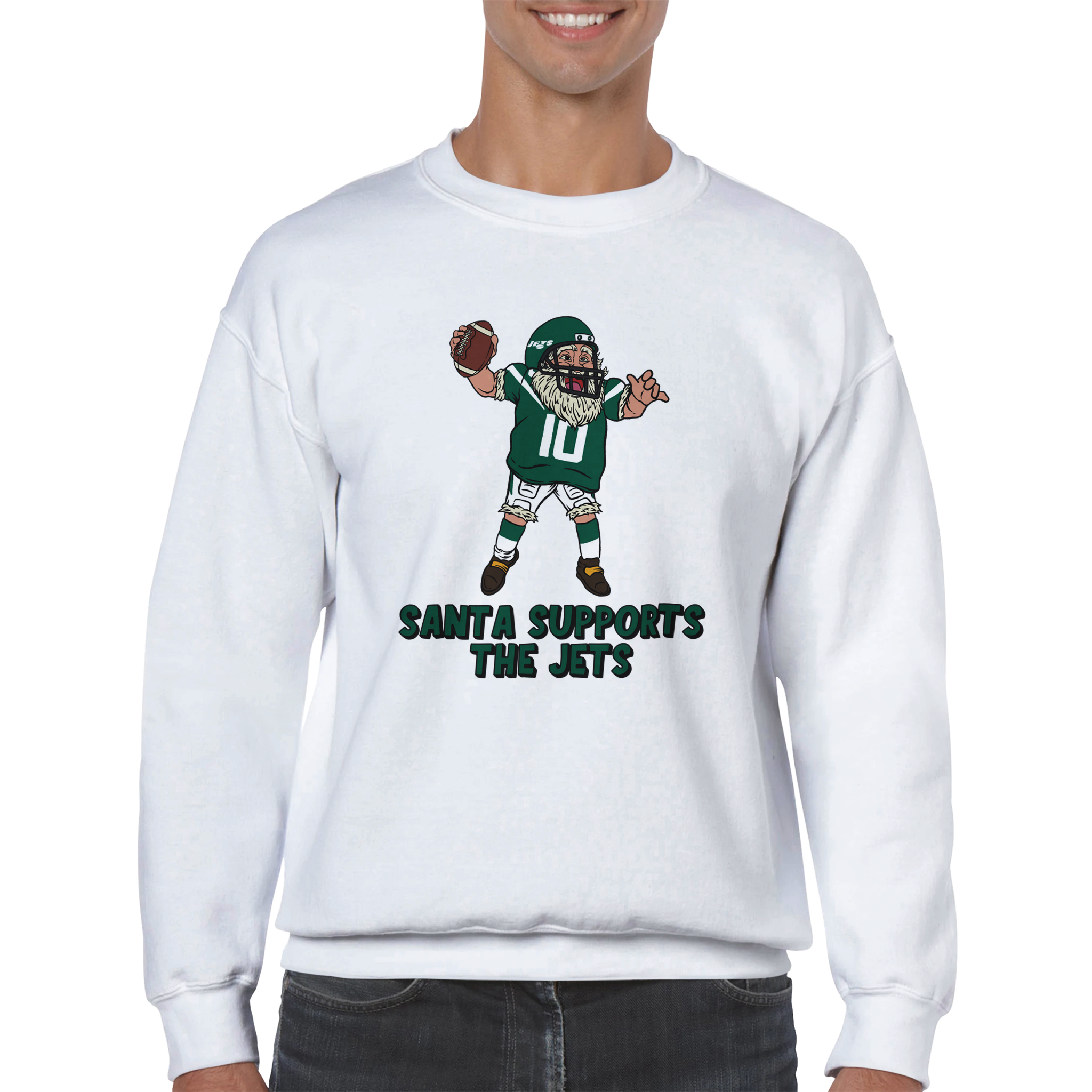 New York Jets Unisex Crewneck Santa Sweatshirt
