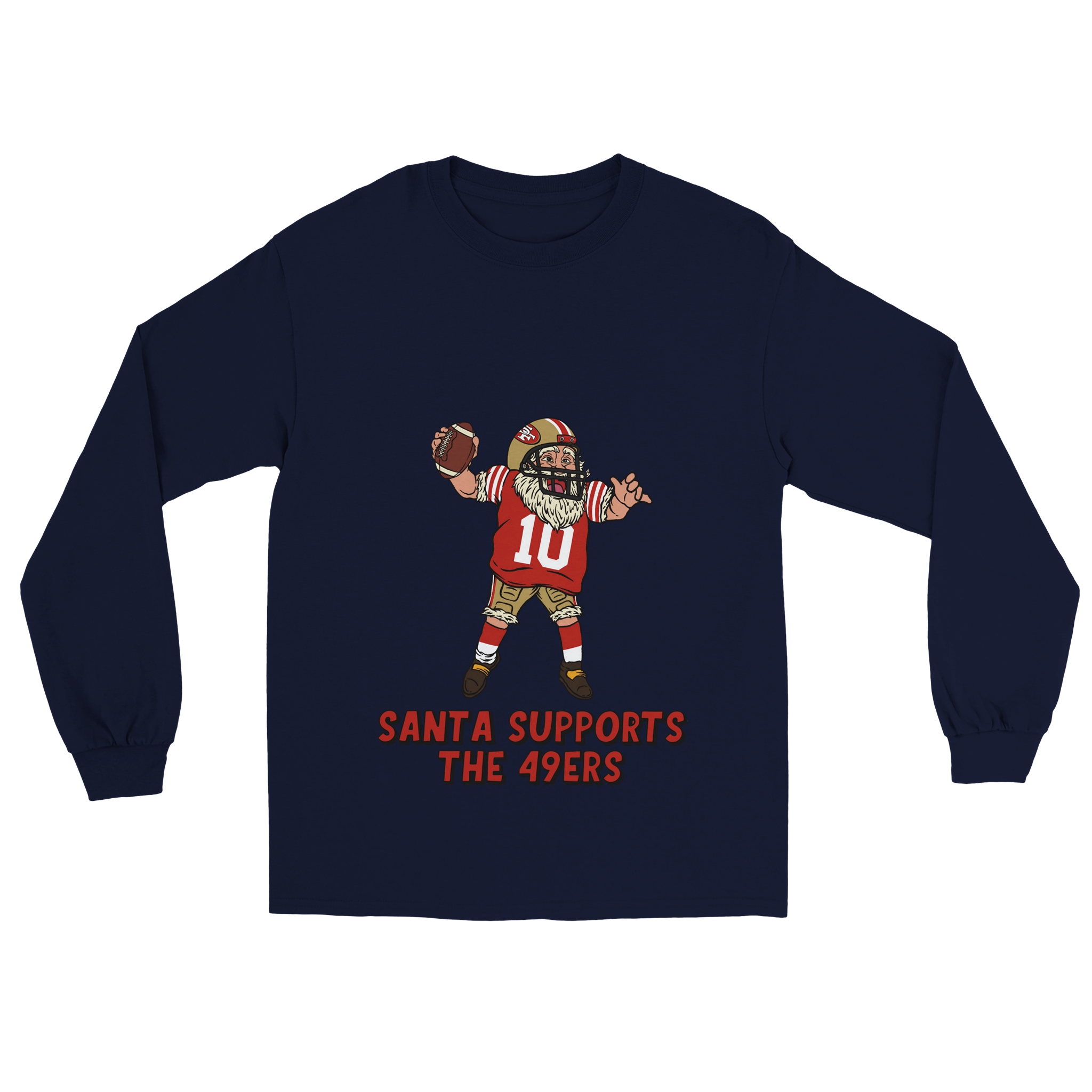 San Francisco 49ers Unisex Longsleeve Santa T-shirt