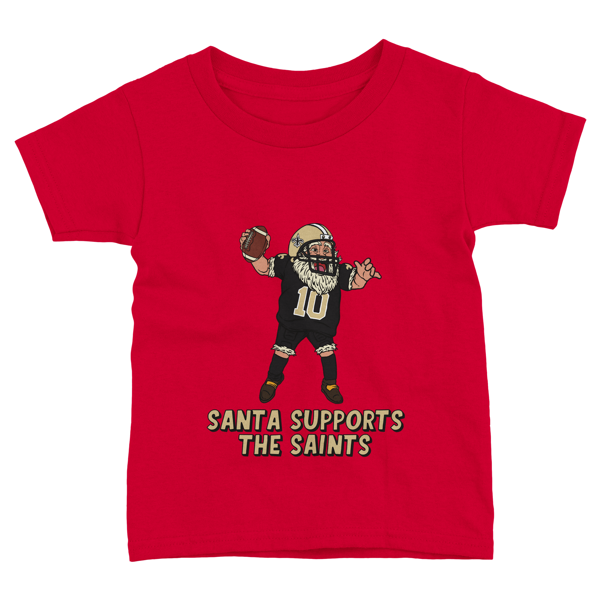 New Orleans Saints Toddler Fine Jersey Santa T-Shirt