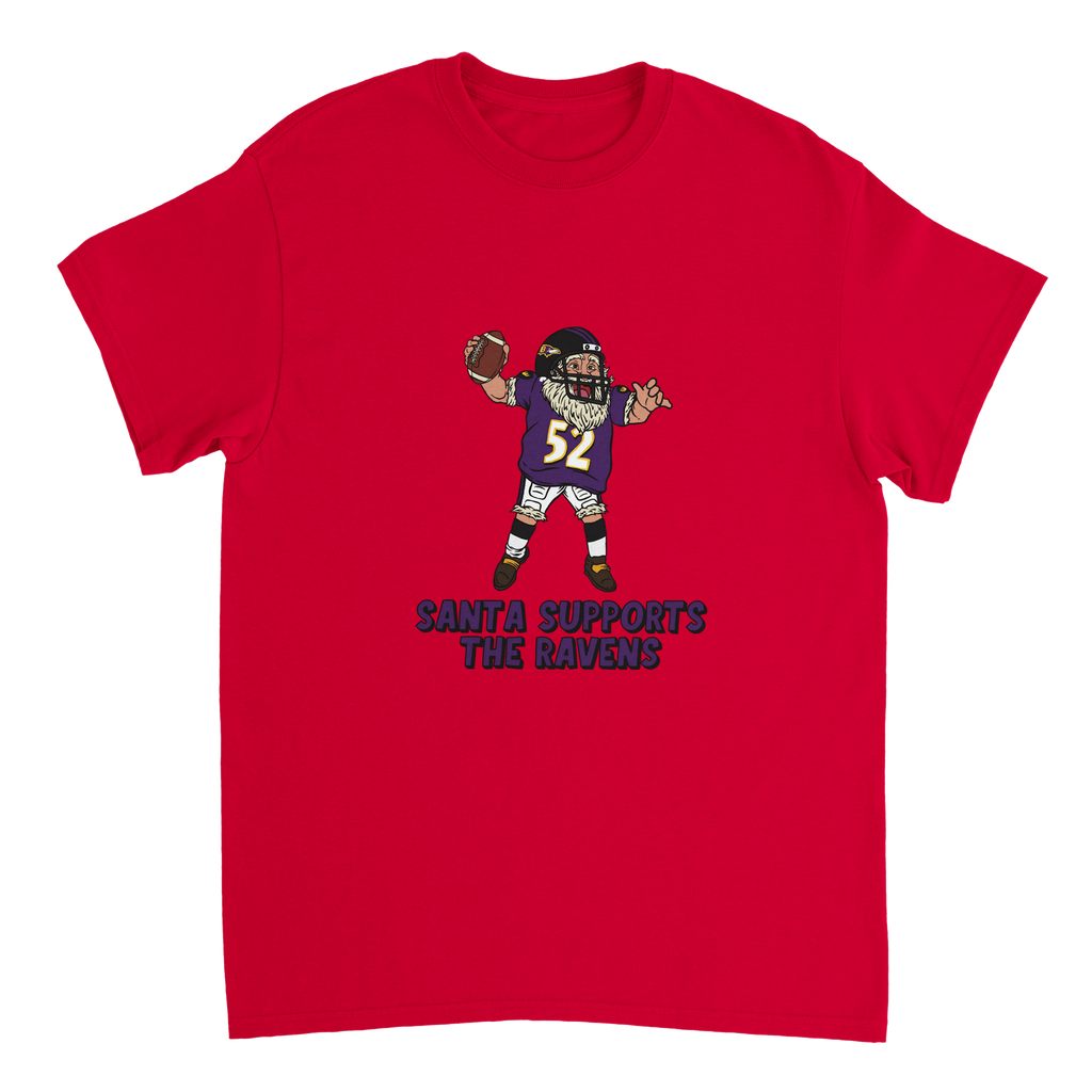 Baltimore Ravens Unisex Crewneck Santa T-shirt