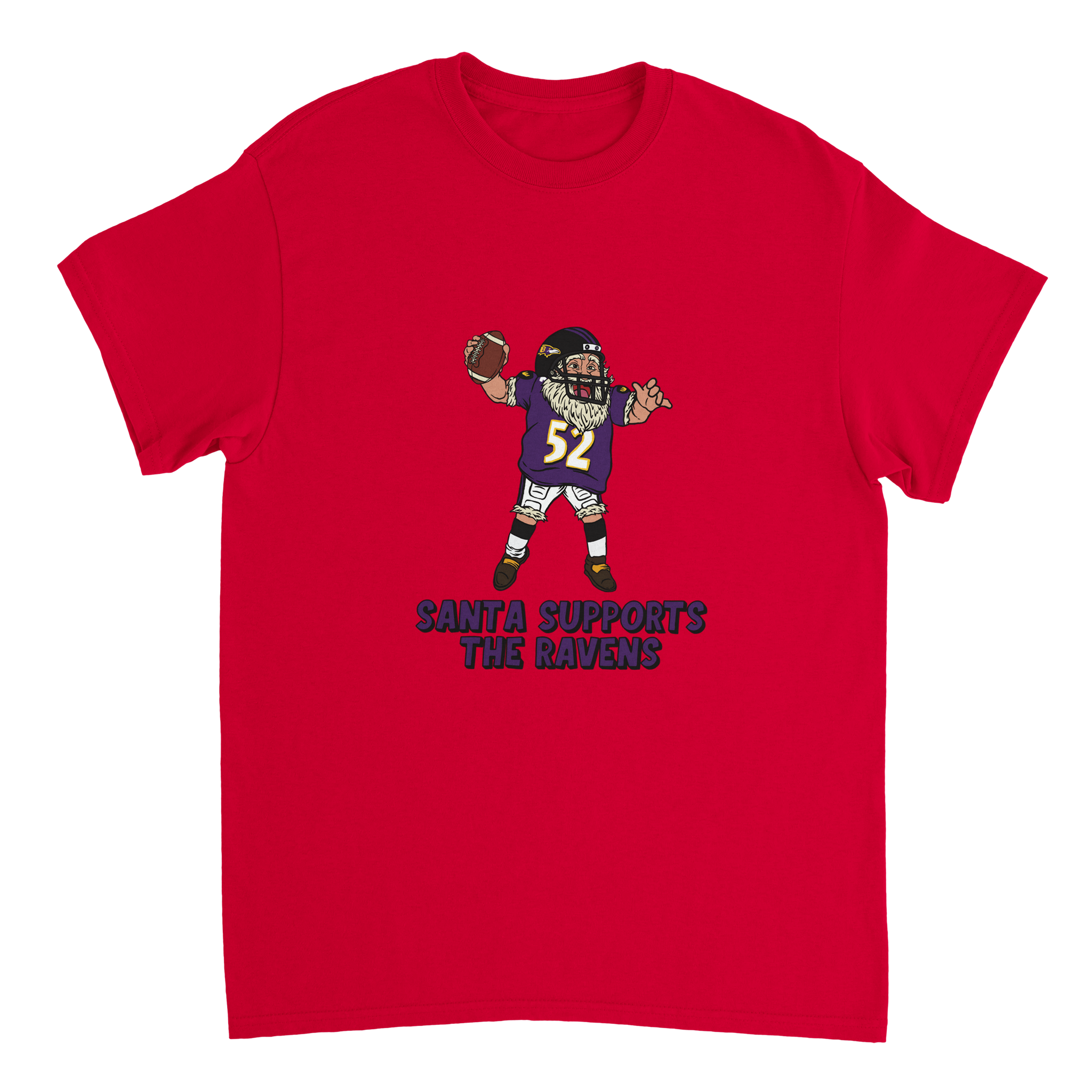 Baltimore Ravens Unisex Crewneck Santa T-shirt