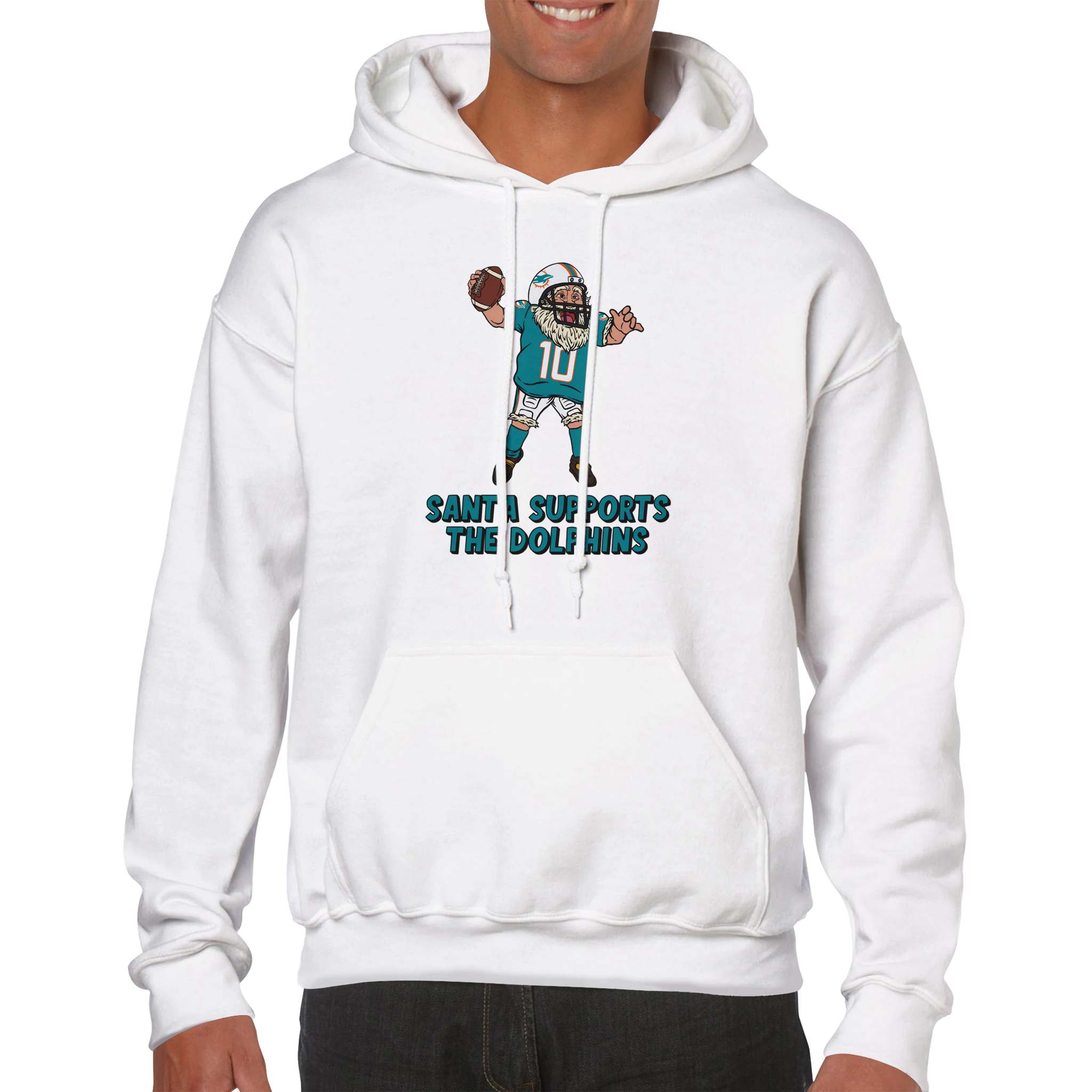 Miami Dolphins Unisex Pullover Santa Hoodie