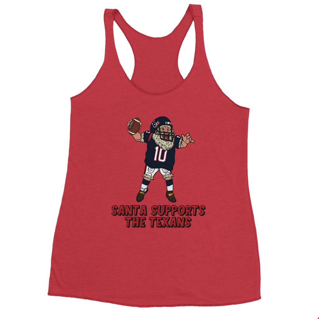 Houston Texans Women's Racerback Santa Tank Top