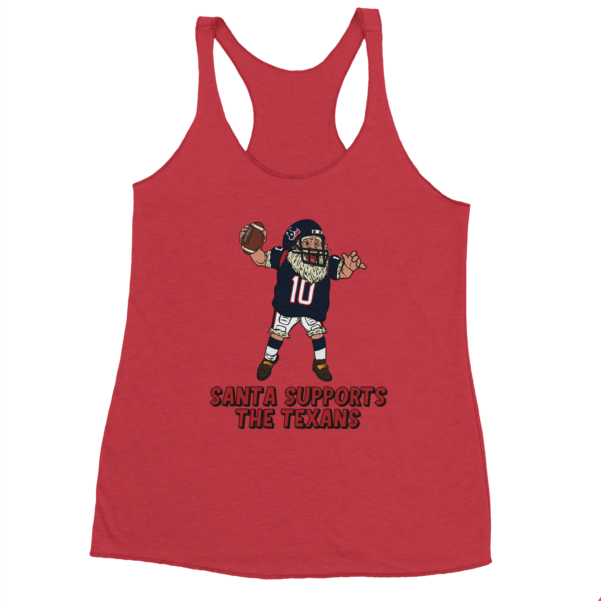 Houston Texans Women's Racerback Santa Tank Top