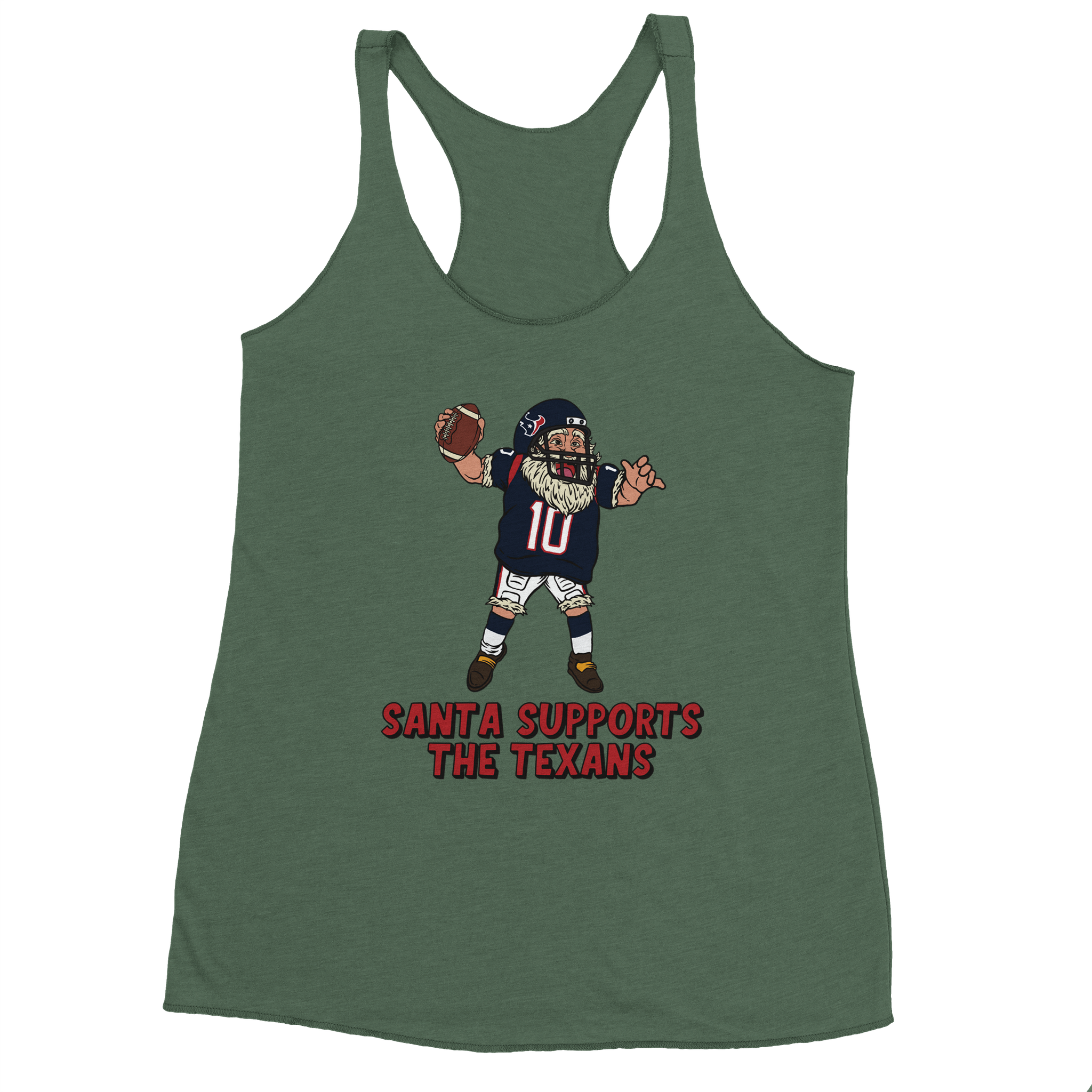 Houston Texans Women's Racerback Santa Tank Top