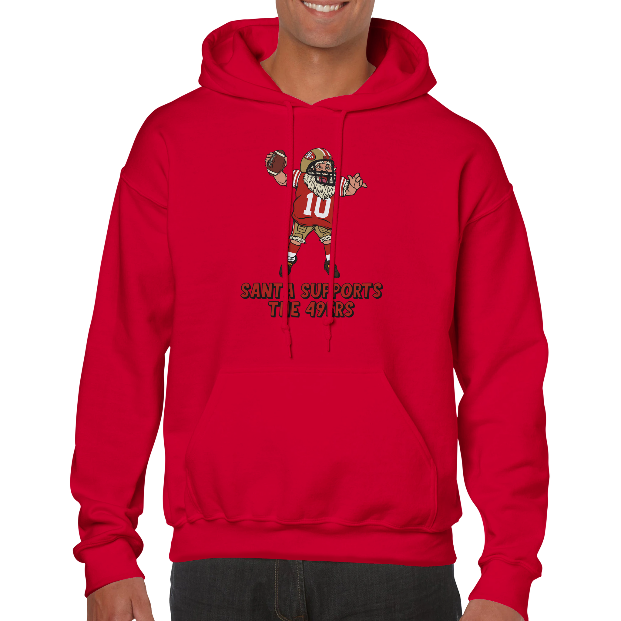 San Francisco 49ers Unisex Pullover Santa Hoodie