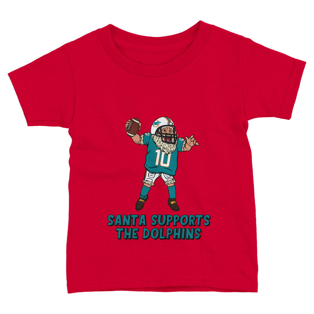 Miami Dolphins Toddler Fine Jersey Santa T-Shirt