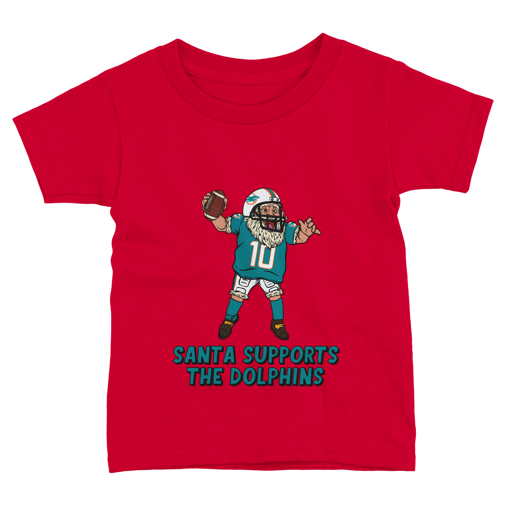 Miami Dolphins Toddler Fine Jersey Santa T-Shirt