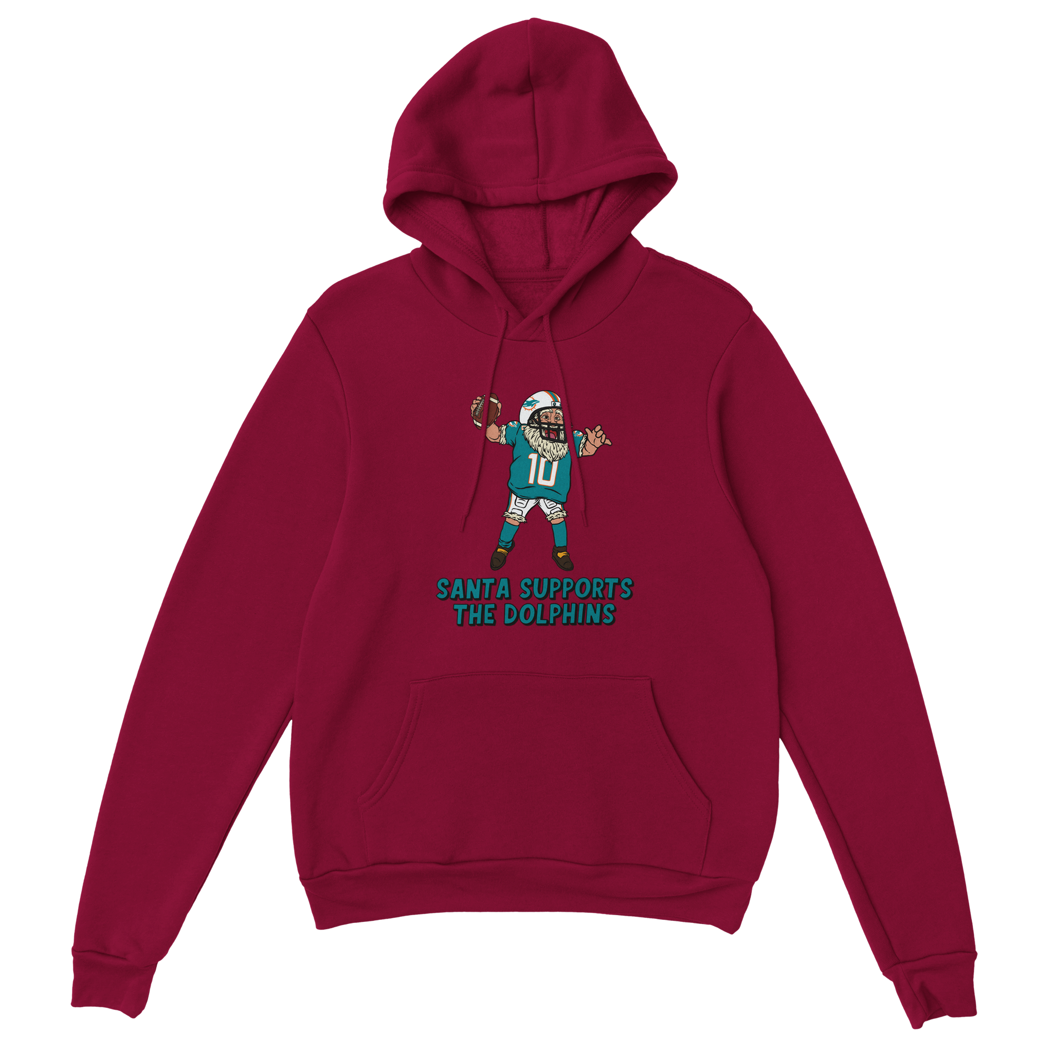 Miami Dolphins Unisex Pullover Santa Hoodie