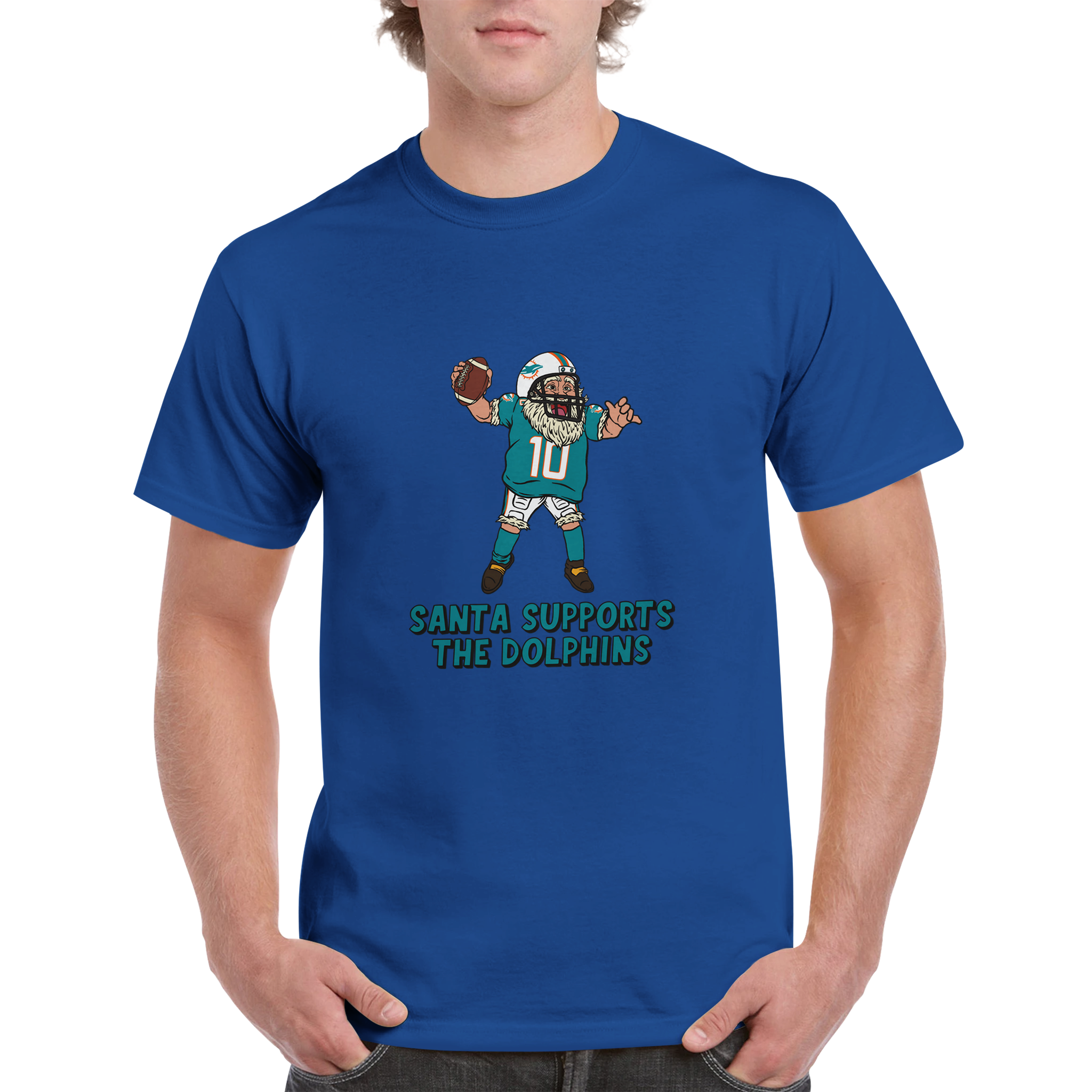 Miami Dolphins Unisex Crewneck Santa T-shirt