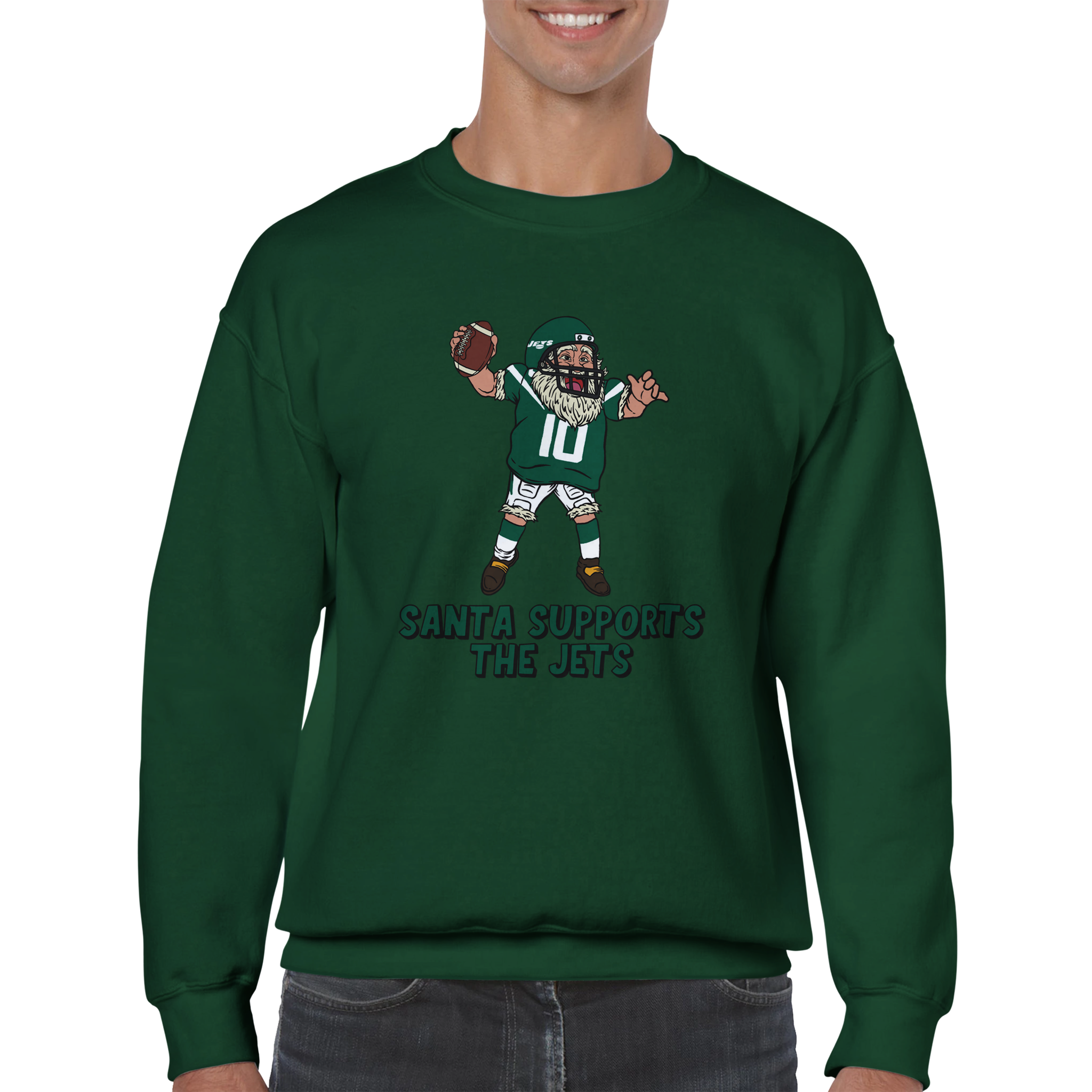New York Jets Unisex Crewneck Santa Sweatshirt