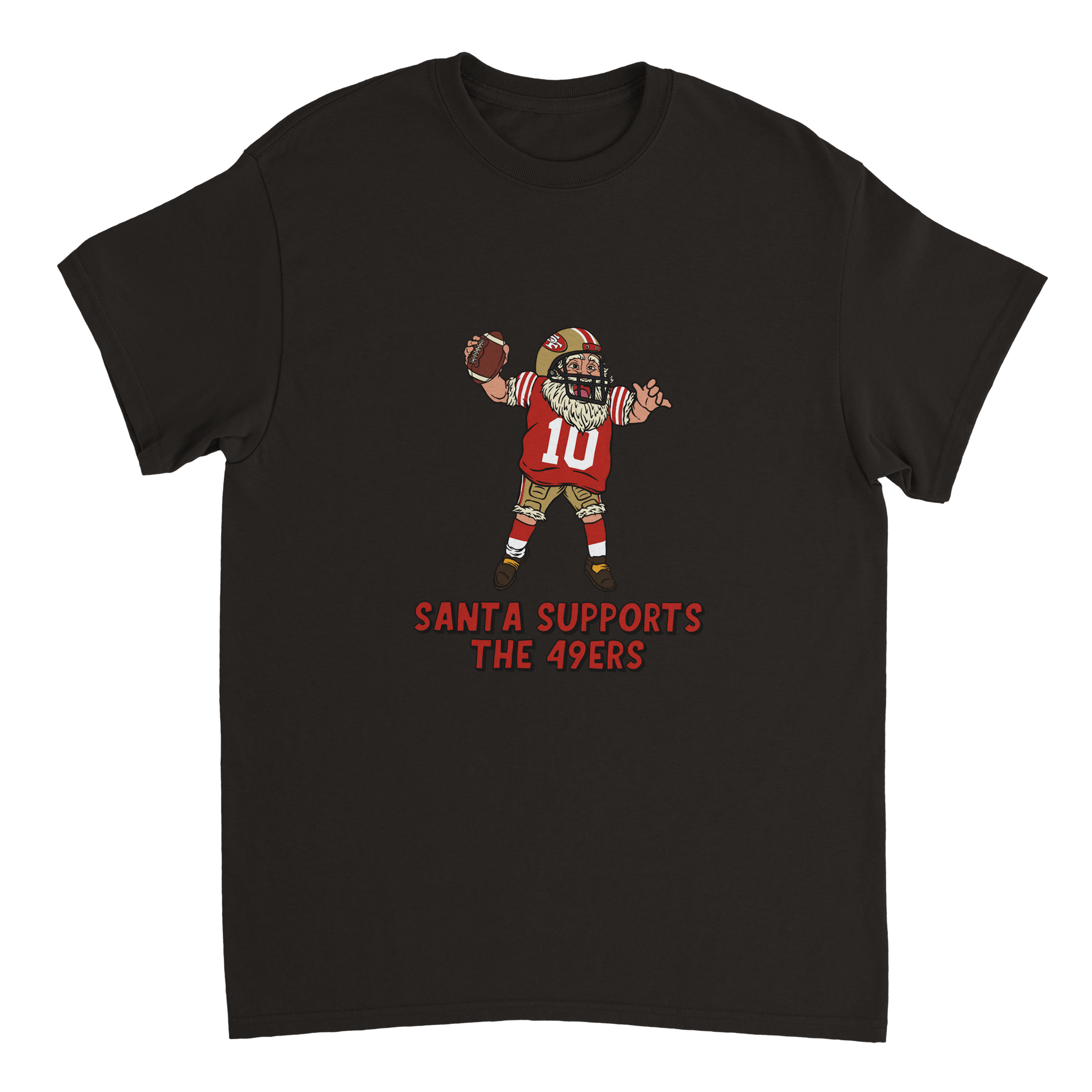 San Francisco 49ers Unisex Crewneck Santa T-shirt
