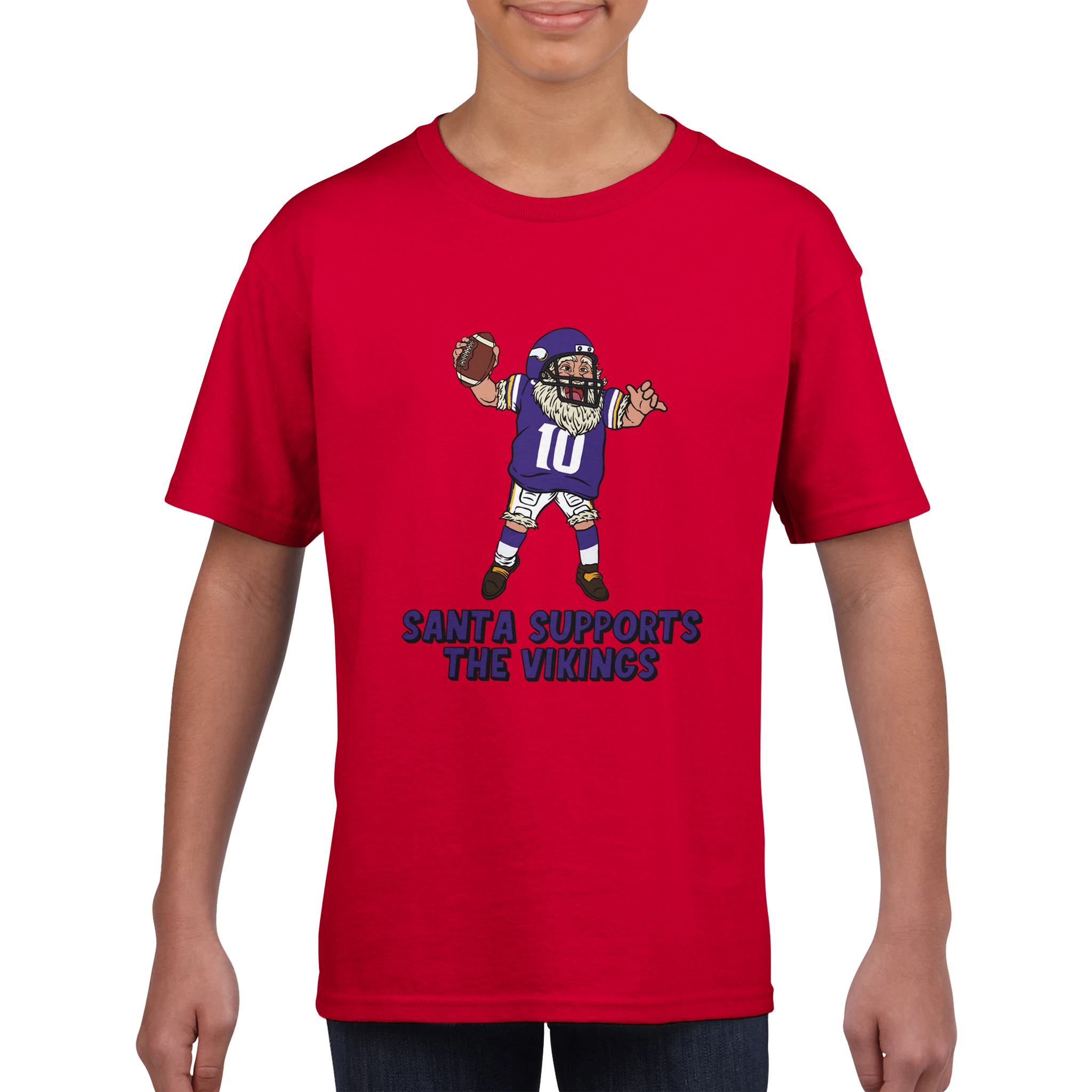 Minnesota Vikings Kids Crewneck Santa T-shirt