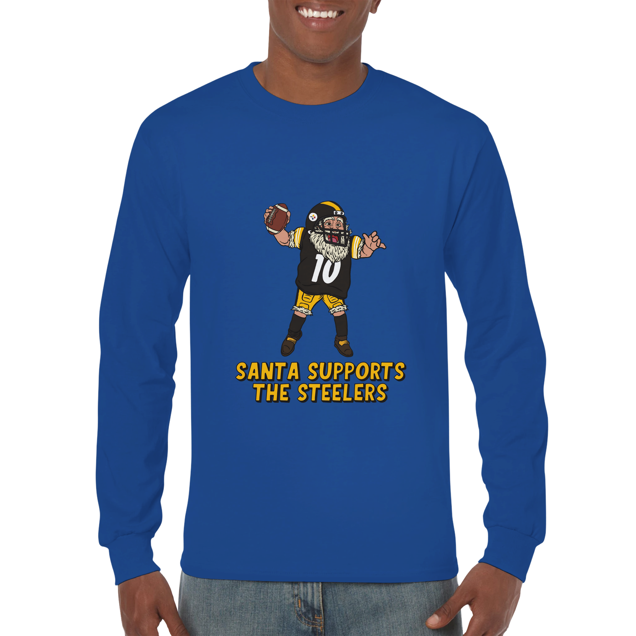 Pittsburgh Steelers Unisex Longsleeve Santa T-shirt