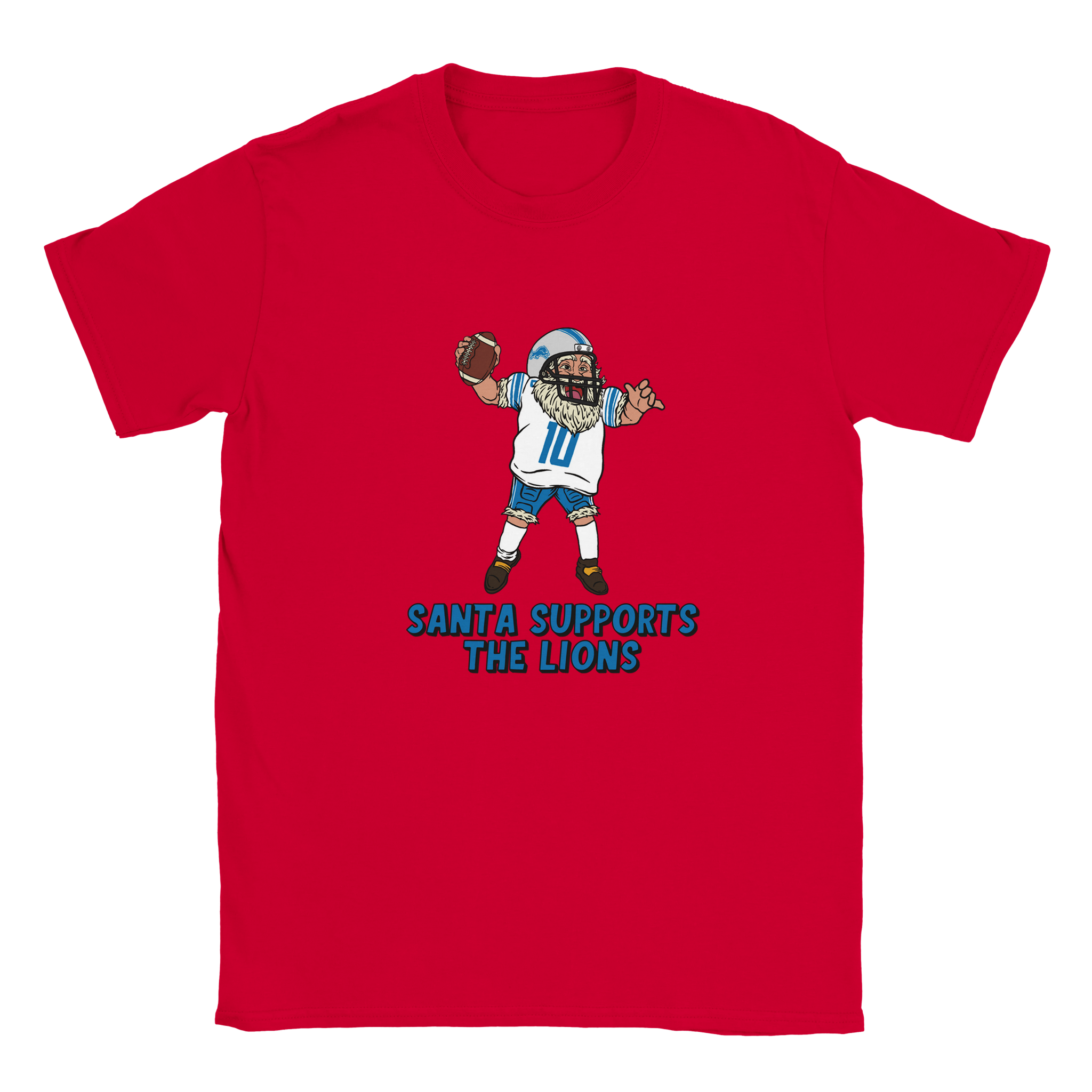Detroit Lions Kids Crewneck Santa T-shirt