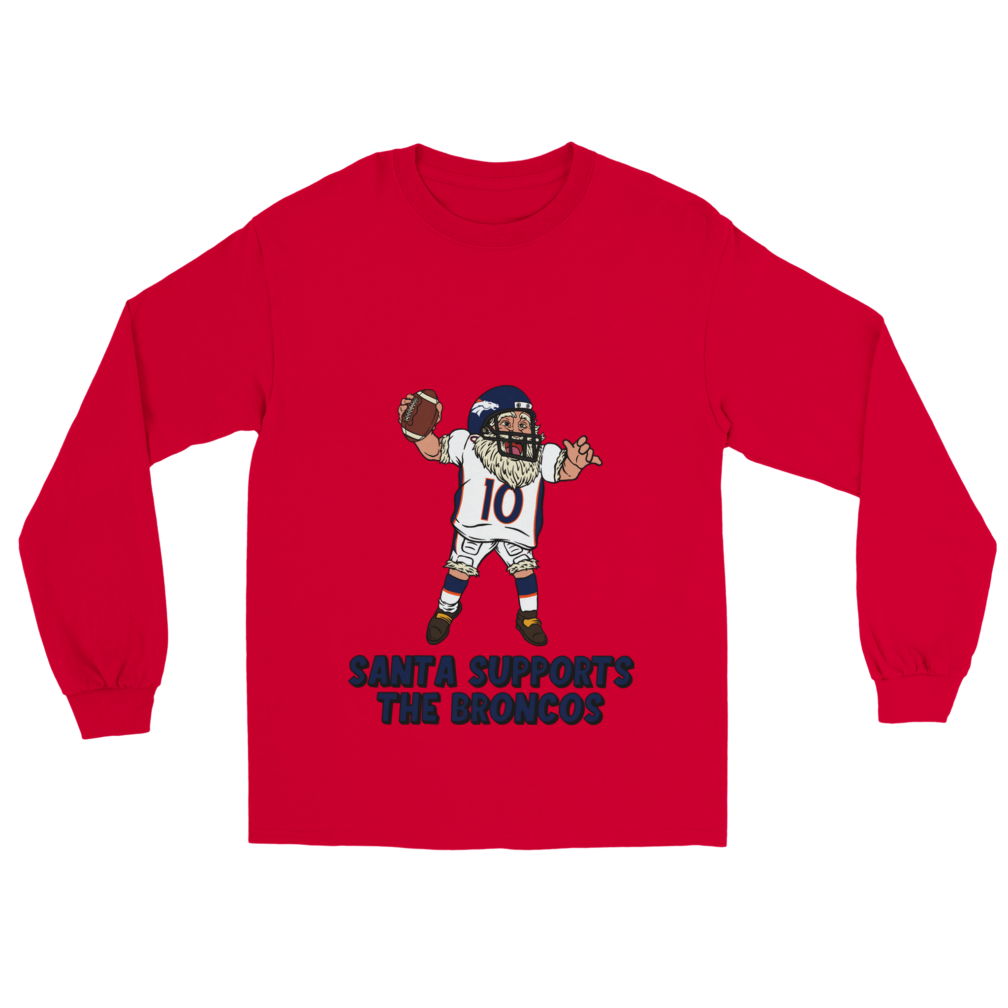 Denver Broncos Unisex Longsleeve Santa T-shirt