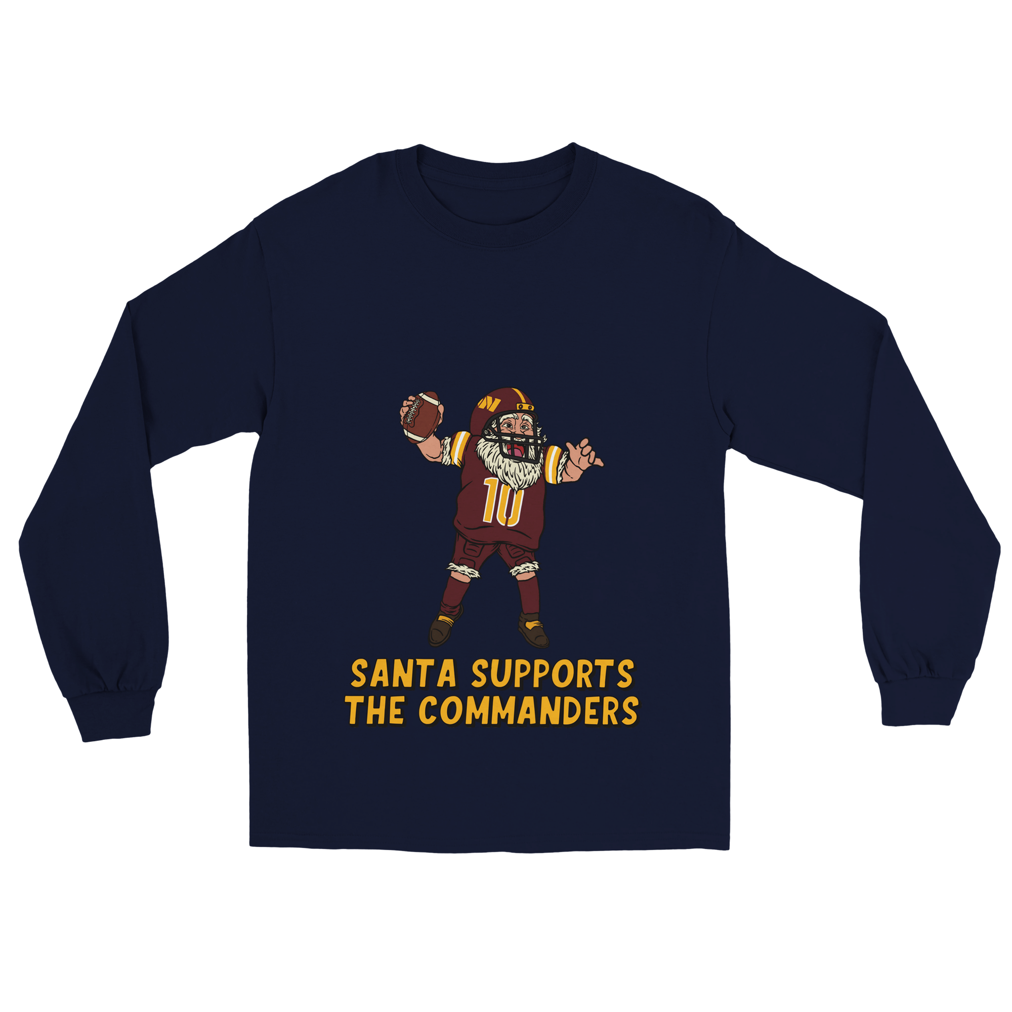 Washington Commanders Unisex Longsleeve Santa T-shirt