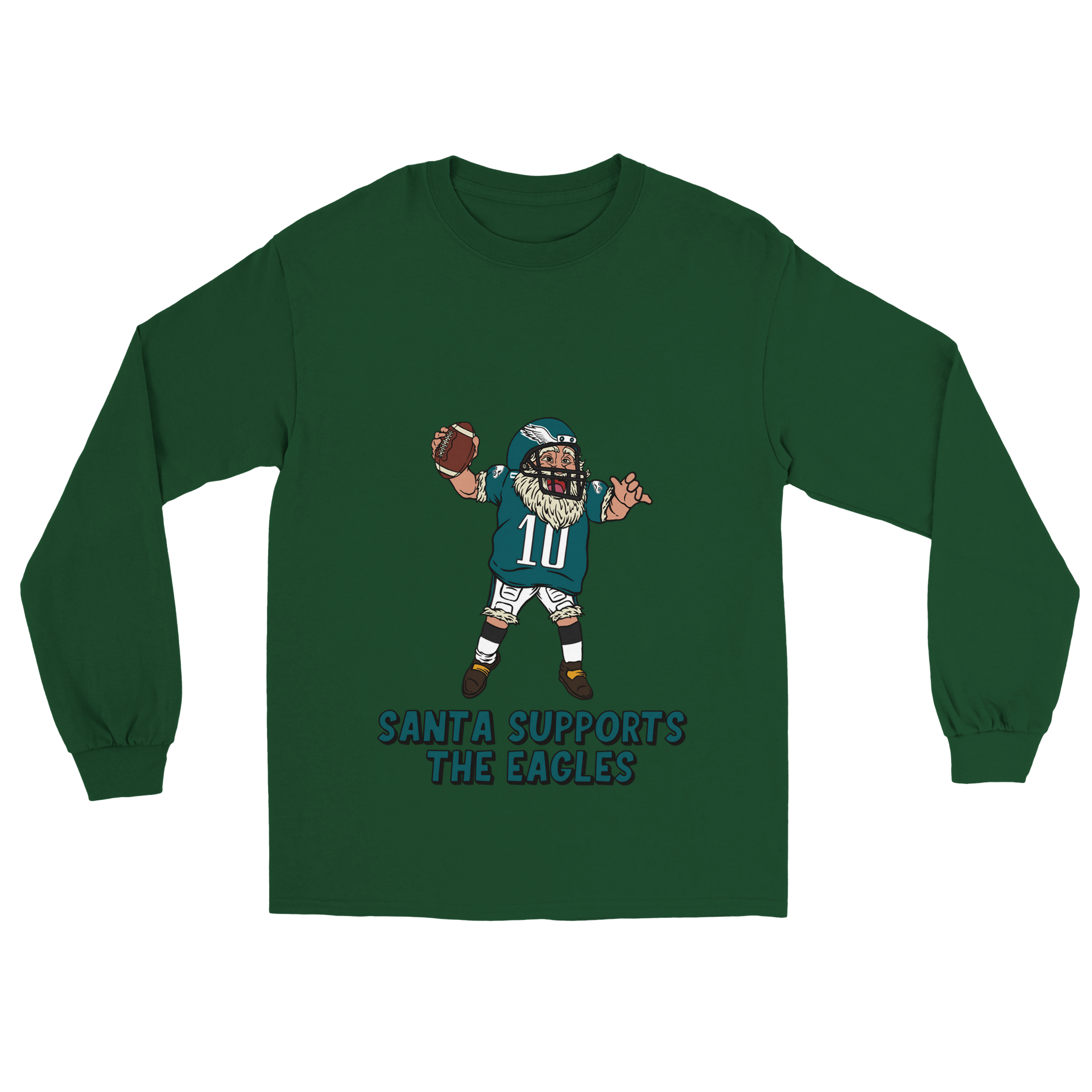 Philadelphia Eagles Unisex Longsleeve Santa T-shirt