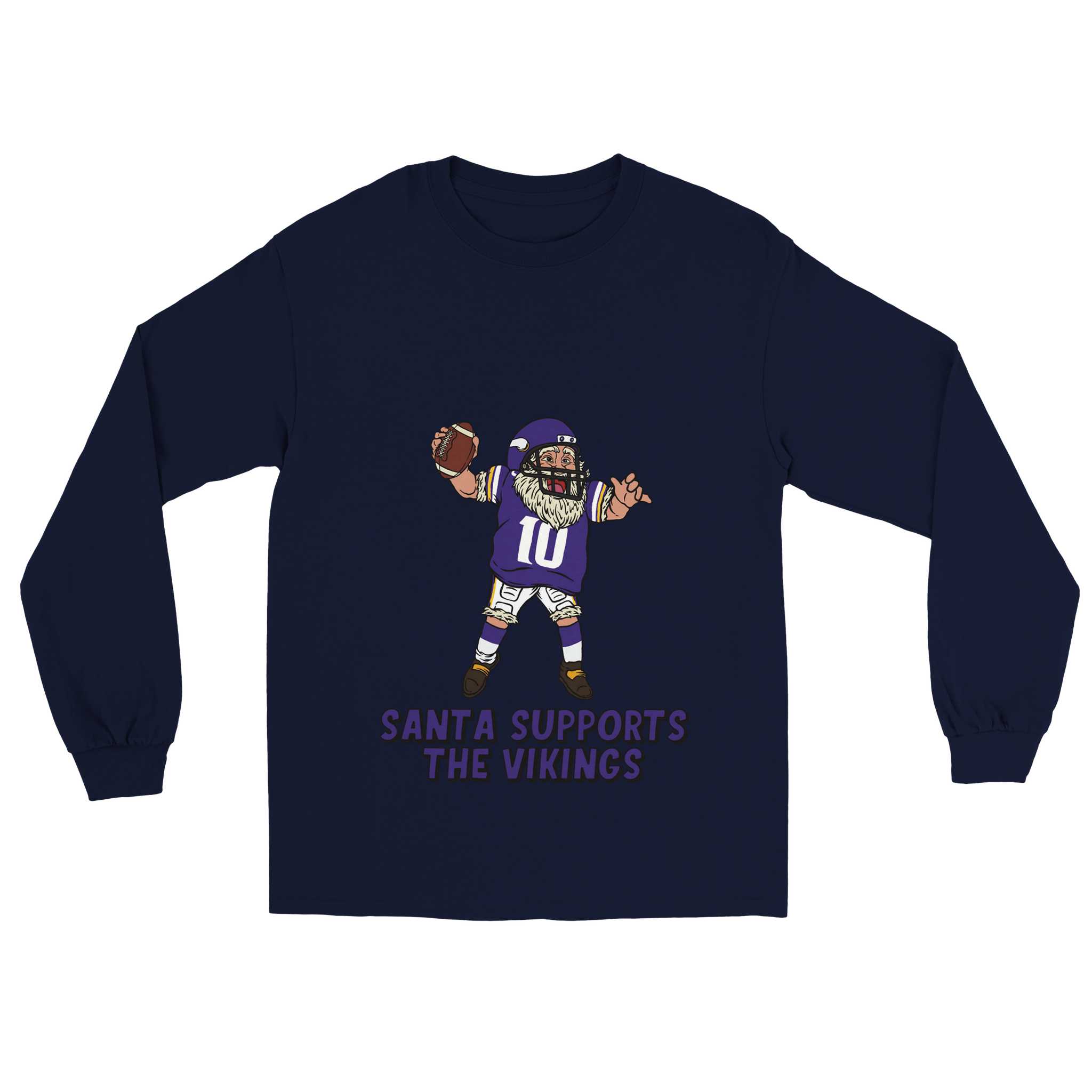 Minnesota Vikings Unisex Longsleeve Santa T-shirt