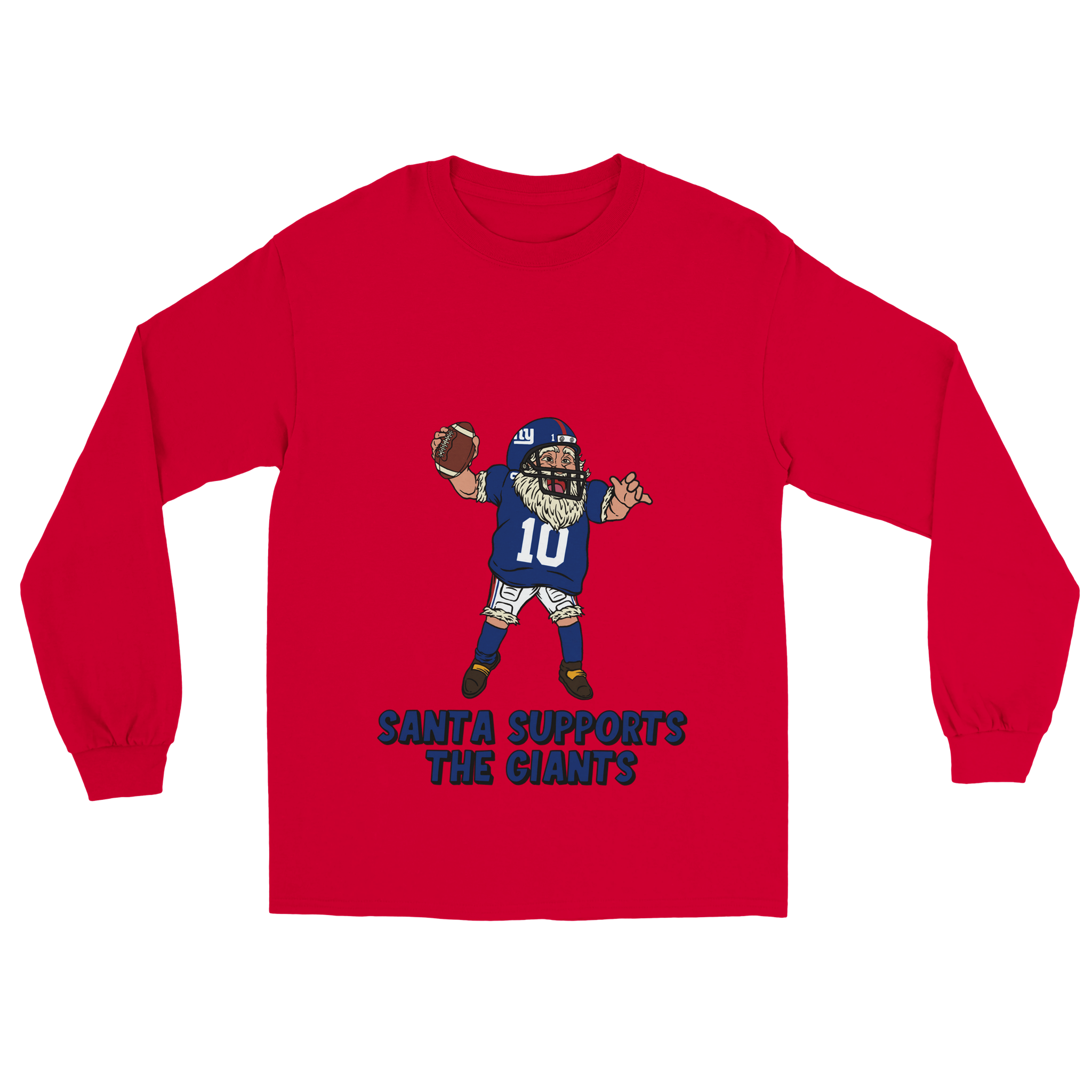 New York Giants Unisex Longsleeve Santa T-shirt