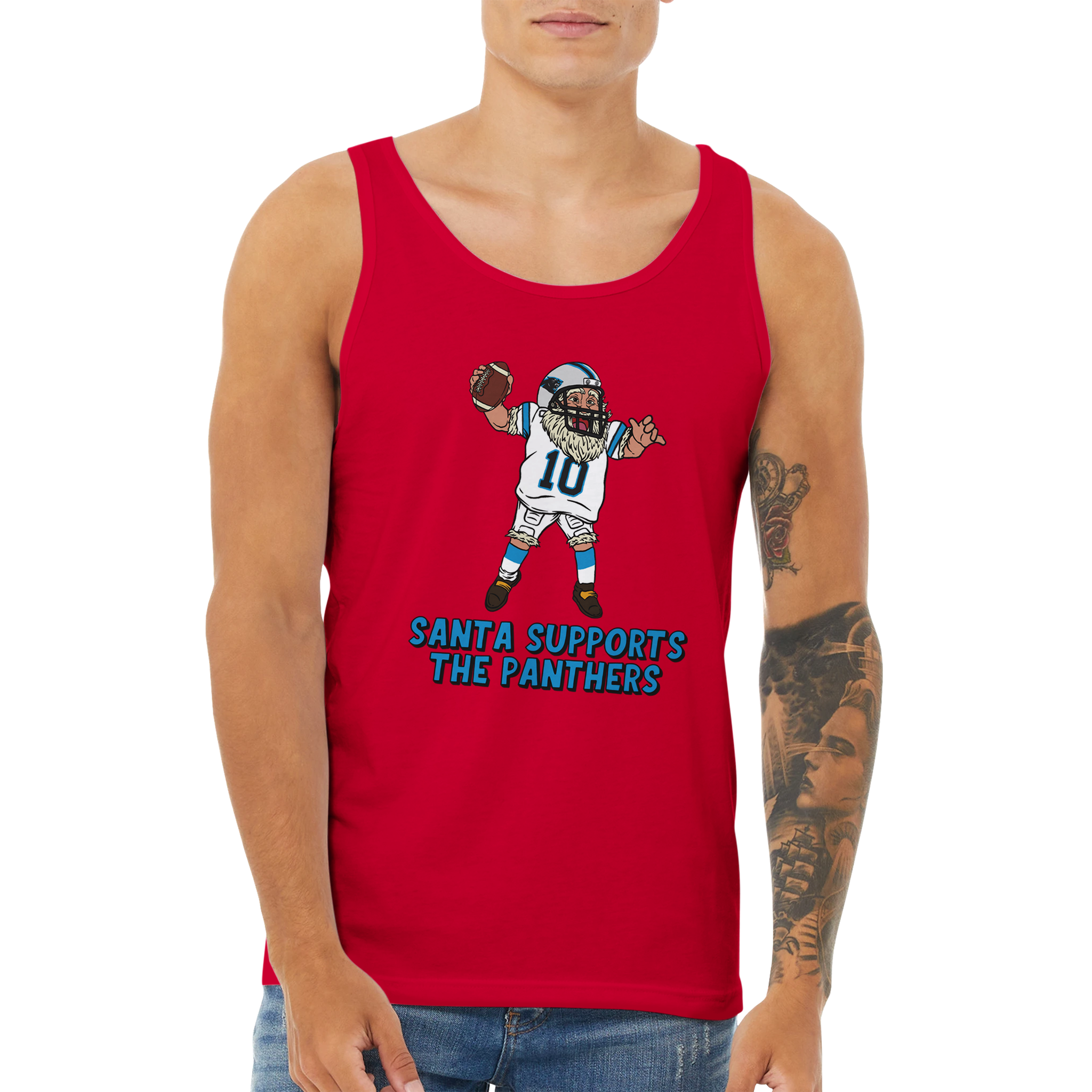 Carolina Panthers Unisex Santa Tank Top