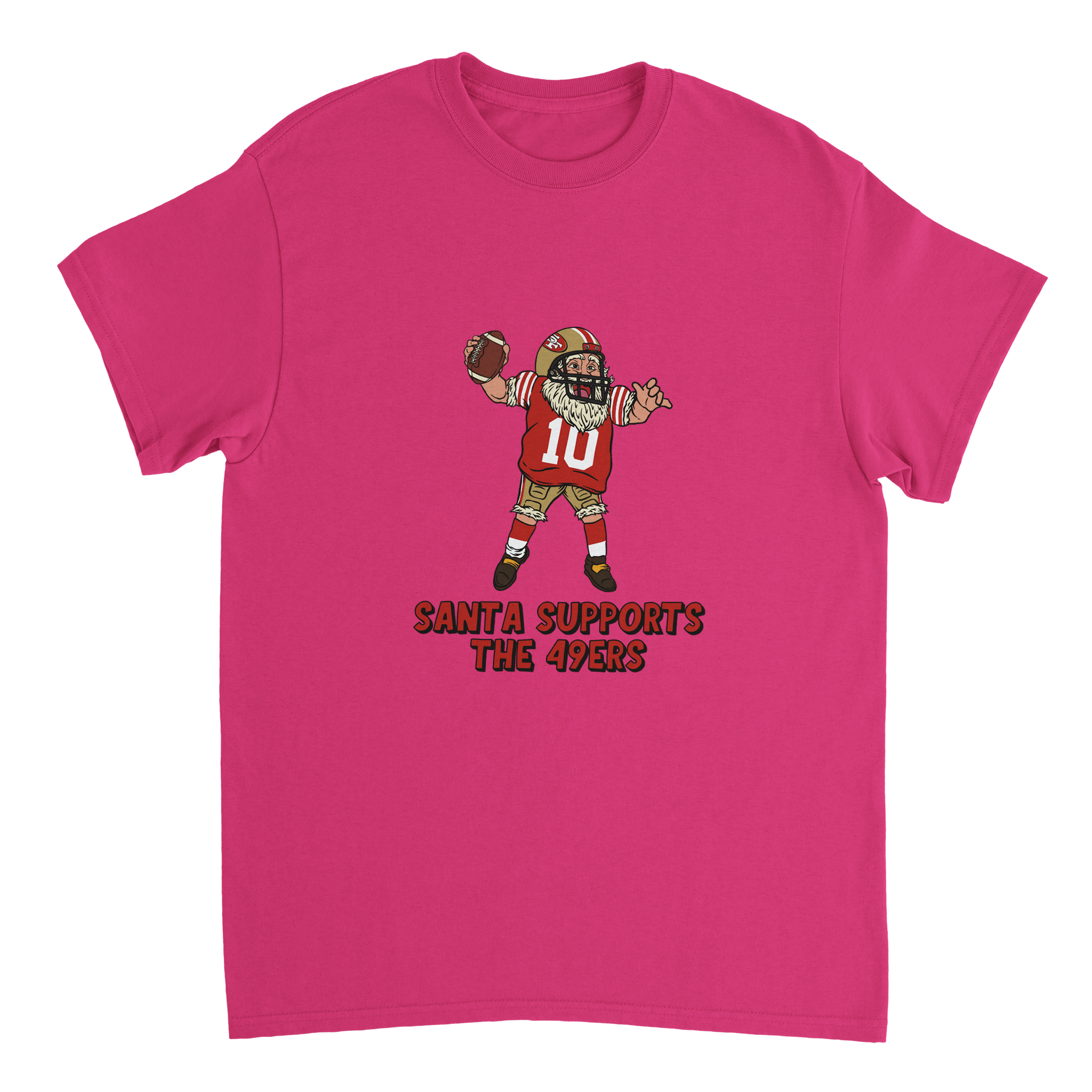 San Francisco 49ers Unisex Crewneck Santa T-shirt