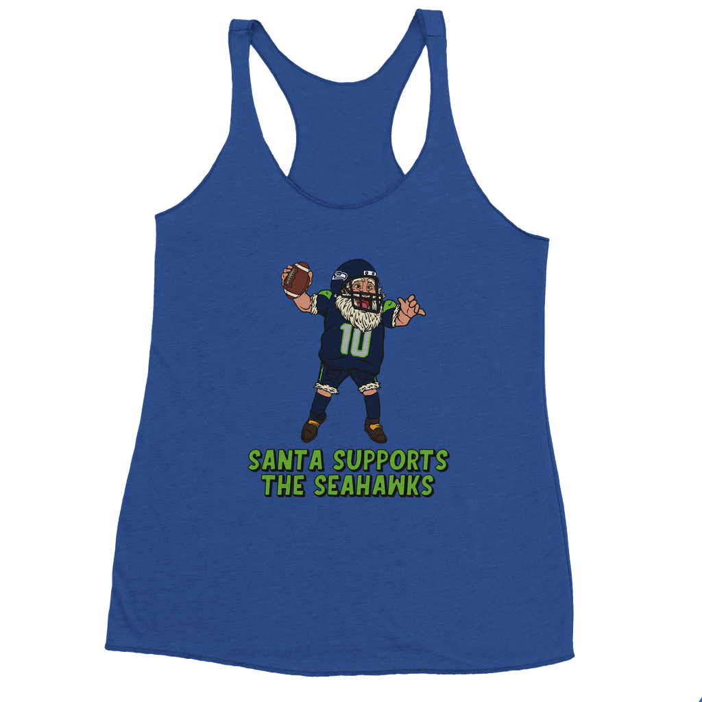 Seattle Seahawks Women's Racerback Santa Tank Top