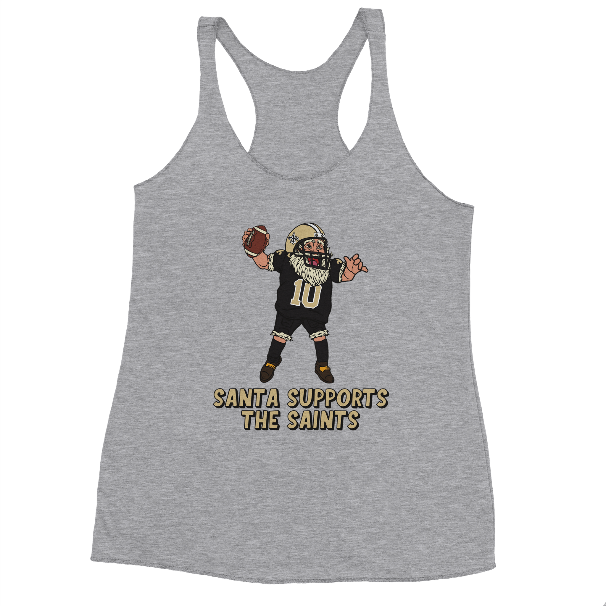 New Orleans Saints Women's Racerback Santa Tank Top