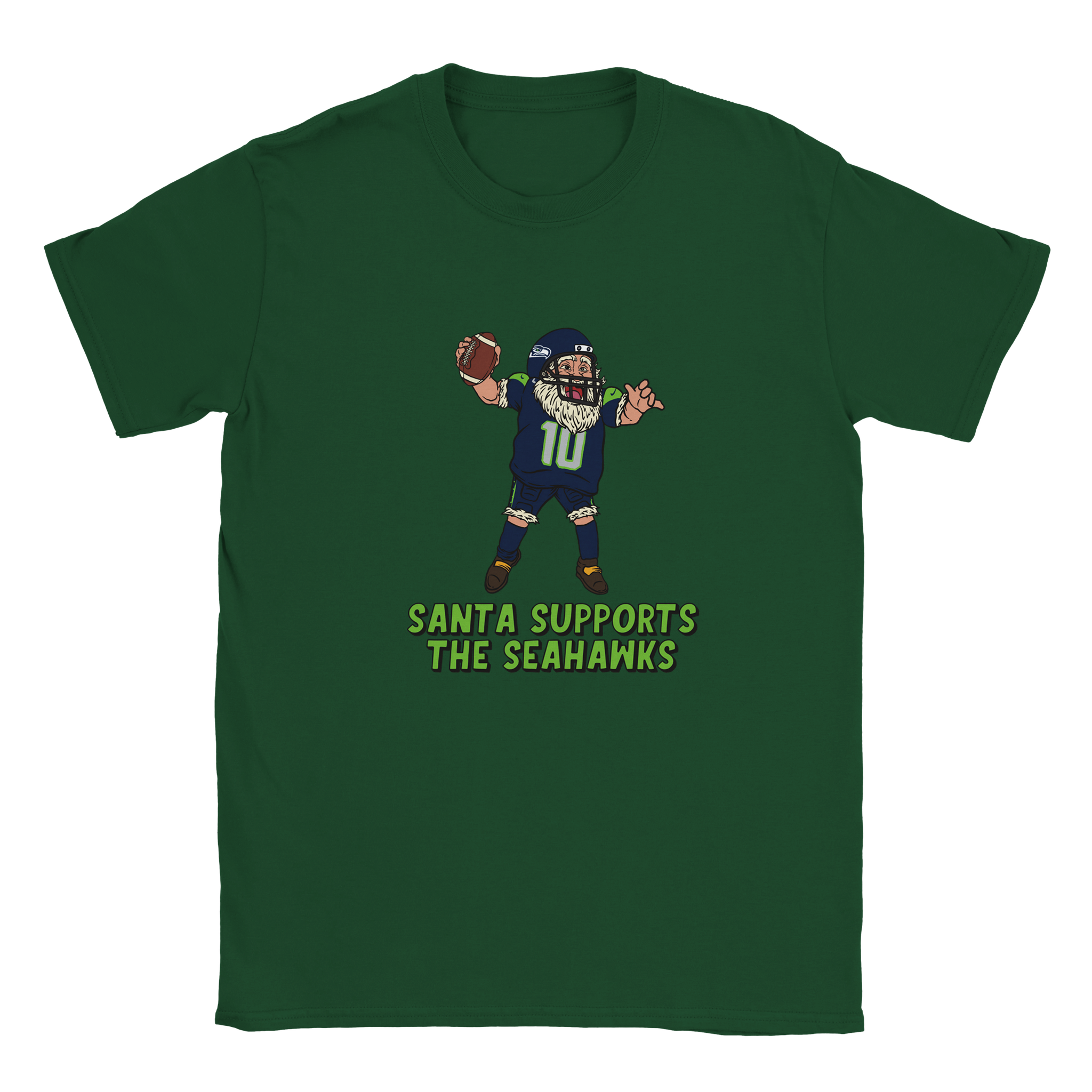 Seattle Seahawks Kids Crewneck Santa T-shirt