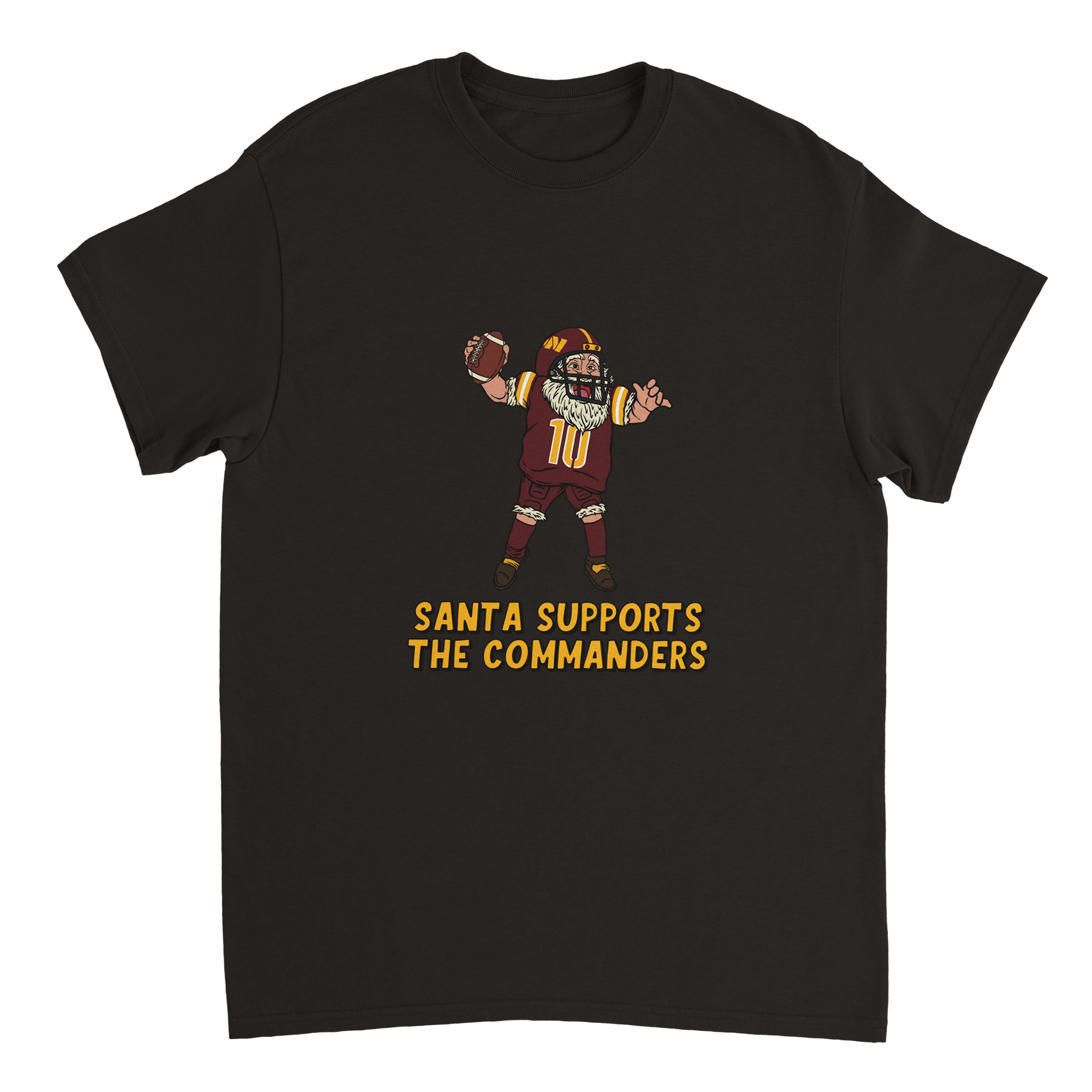 Washington Commanders Unisex Crewneck Santa T-shirt