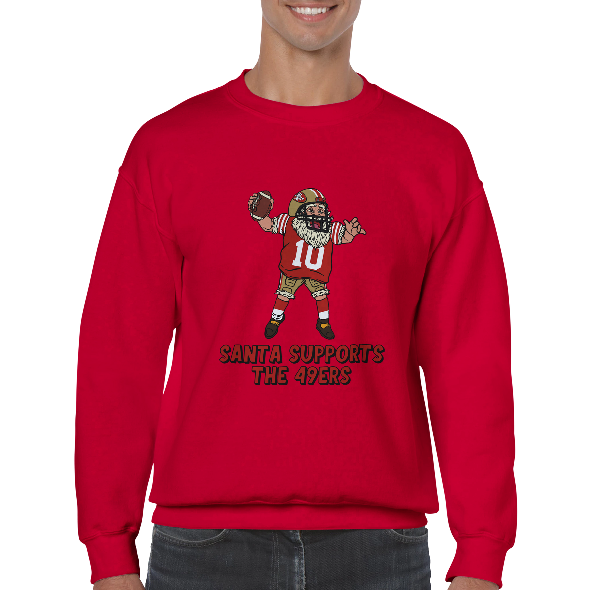 San Francisco 49ers Unisex Crewneck Santa Sweatshirt