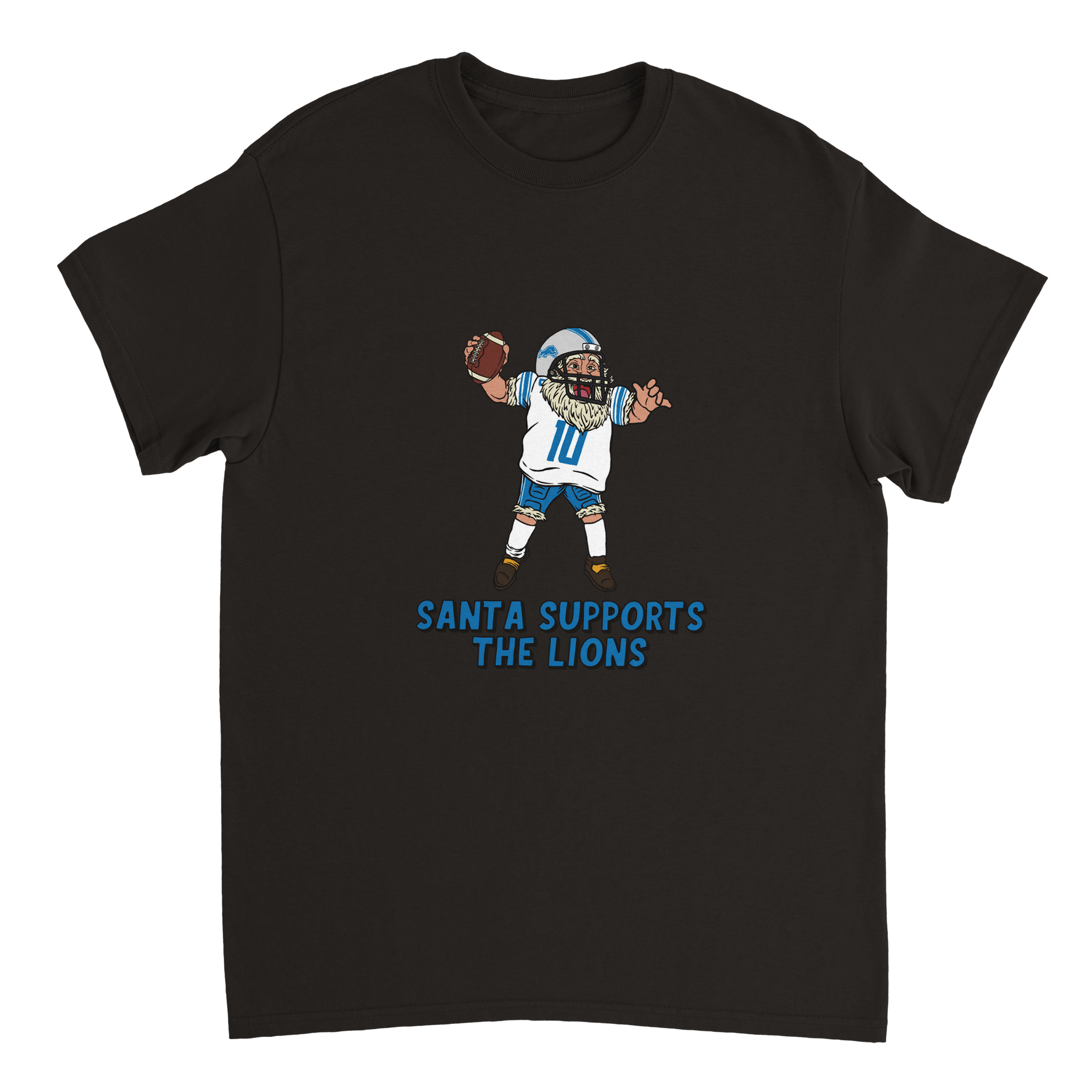 Detroit Lions Unisex Crewneck Santa T-shirt