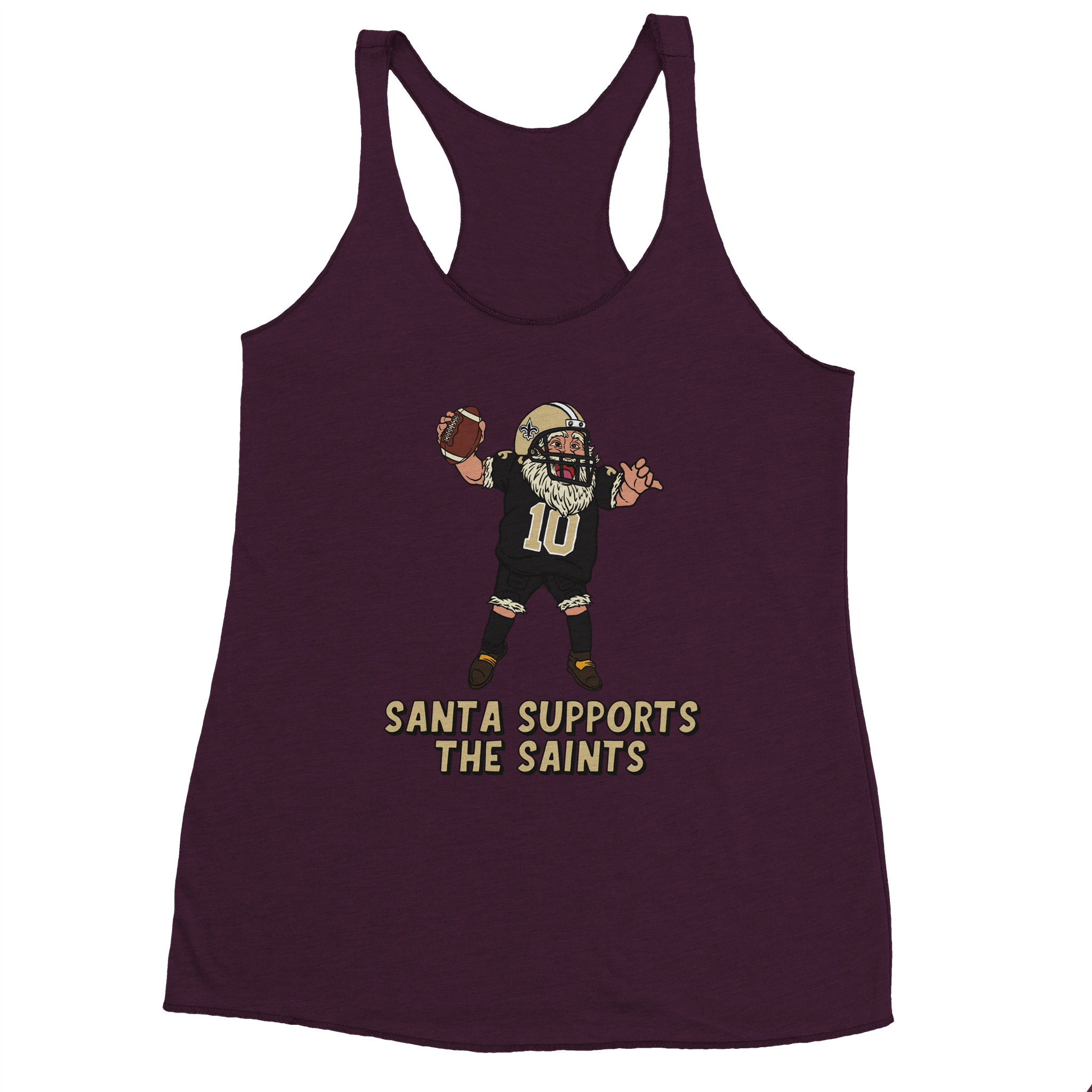 New Orleans Saints Women's Racerback Santa Tank Top