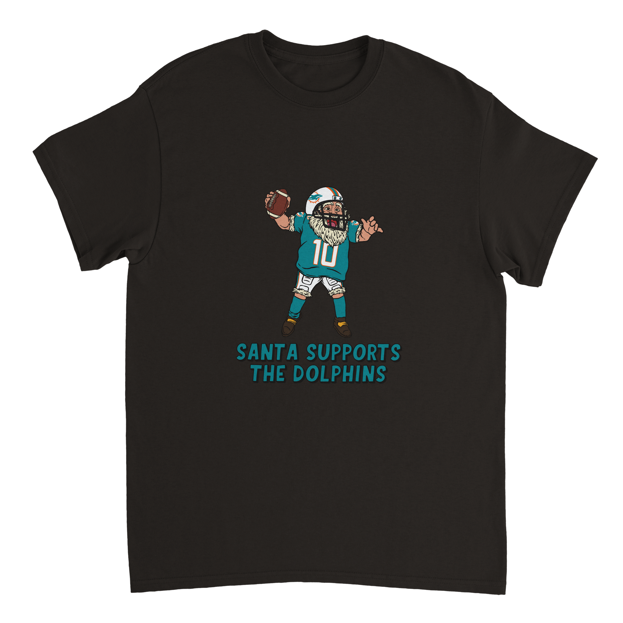 Miami Dolphins Unisex Crewneck Santa T-shirt