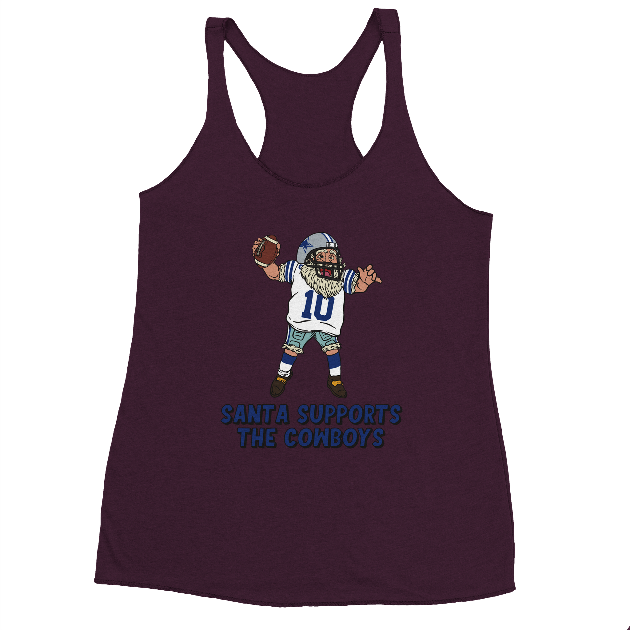 Dallas Cowboys Women's Racerback Santa Tank Top
