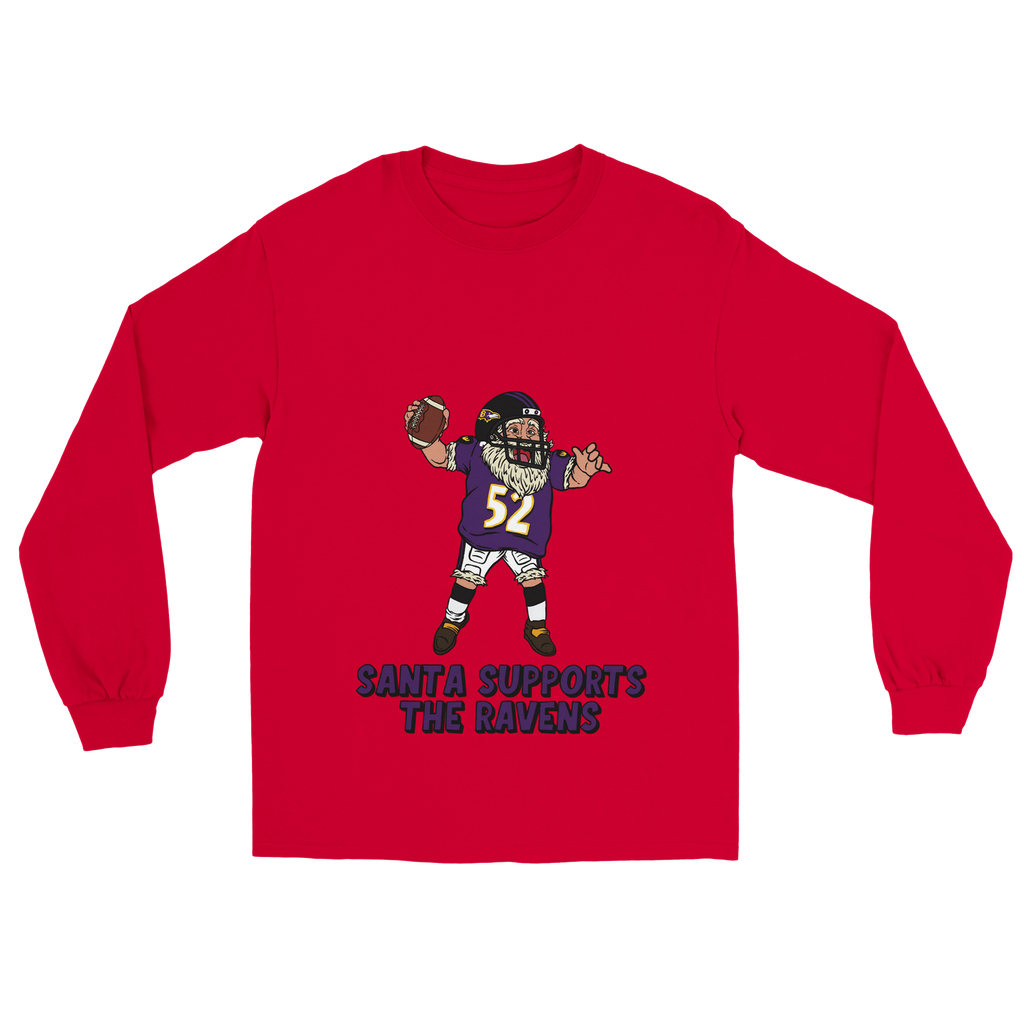 Baltimore Ravens Unisex Longsleeve Santa T-shirt
