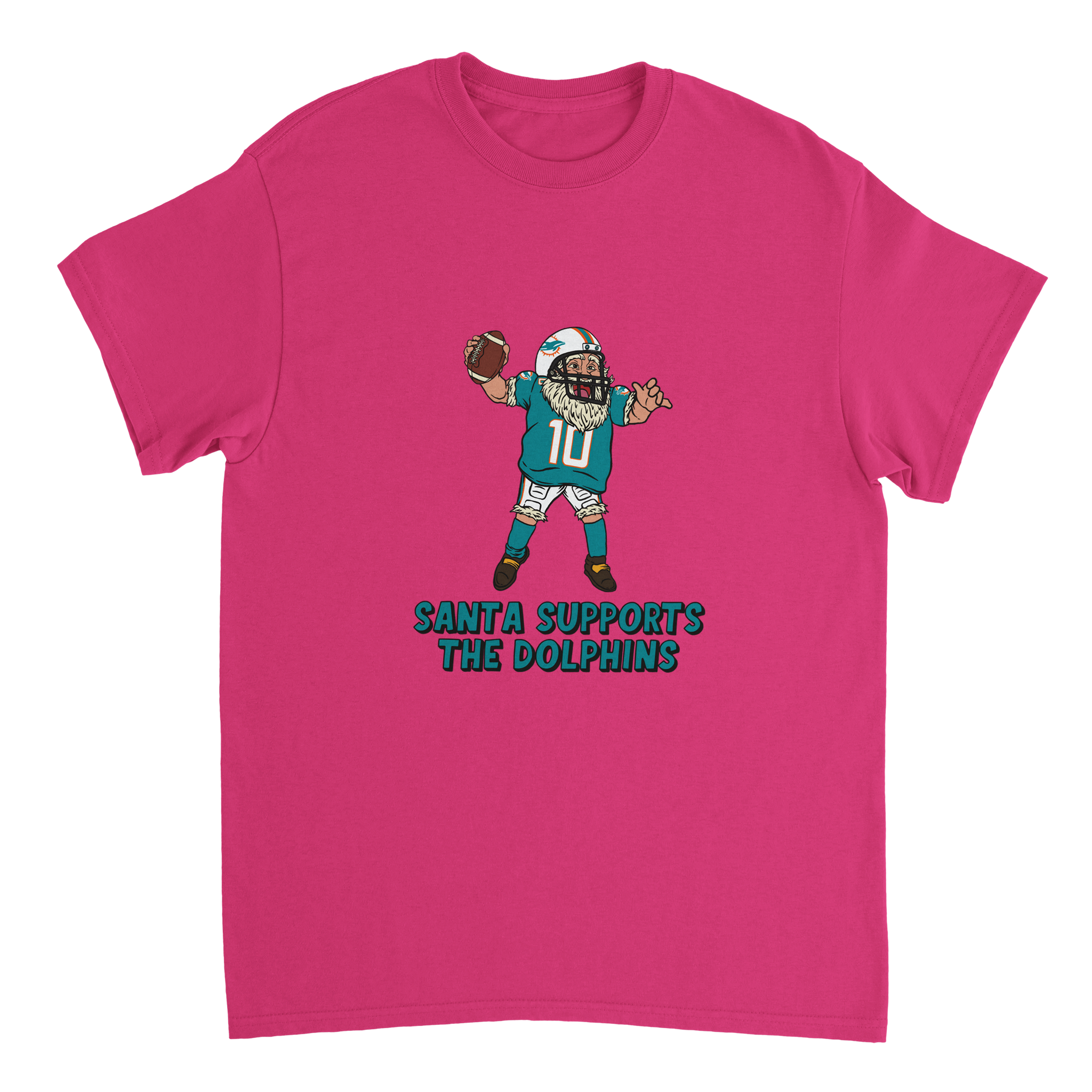 Miami Dolphins Unisex Crewneck Santa T-shirt