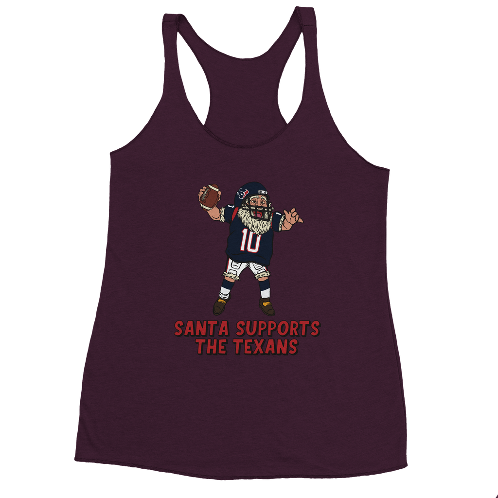 Houston Texans Women's Racerback Santa Tank Top