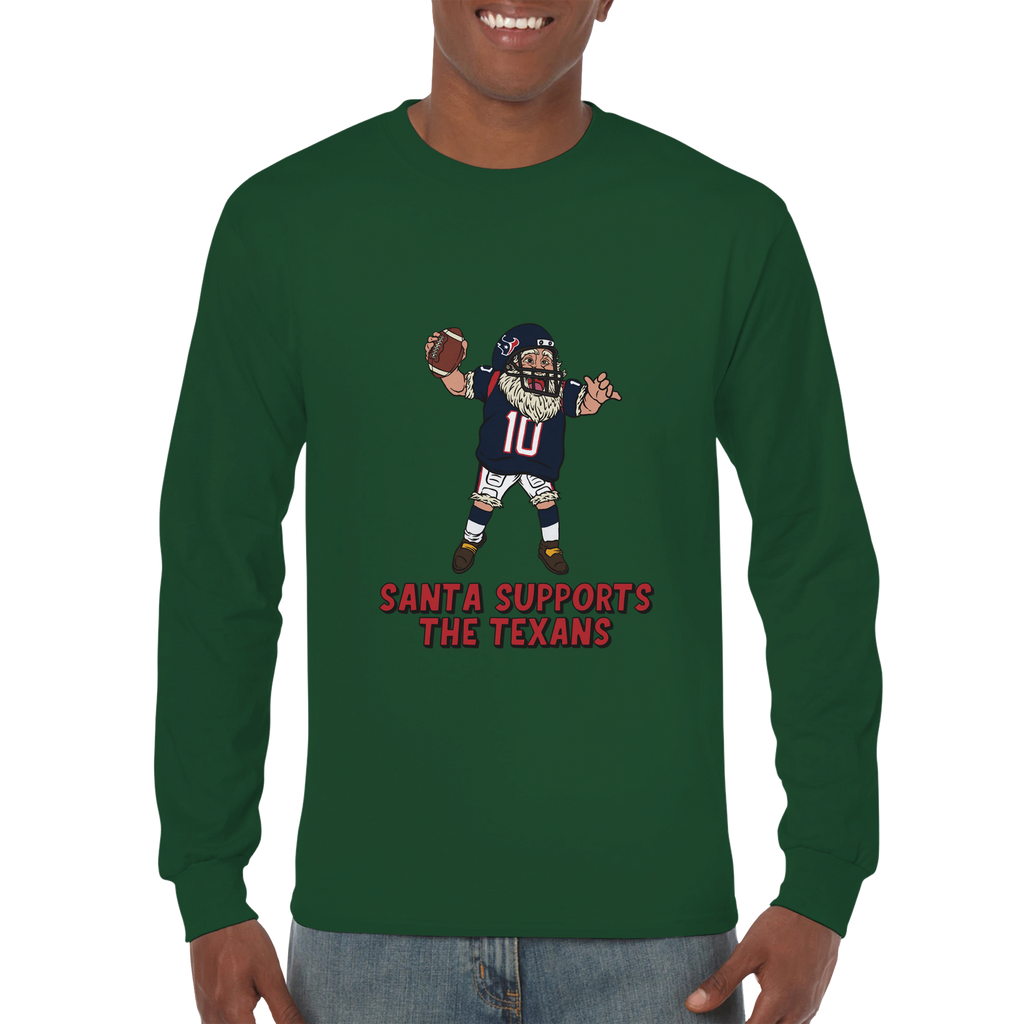 Houston Texans Unisex Longsleeve Santa T-shirt