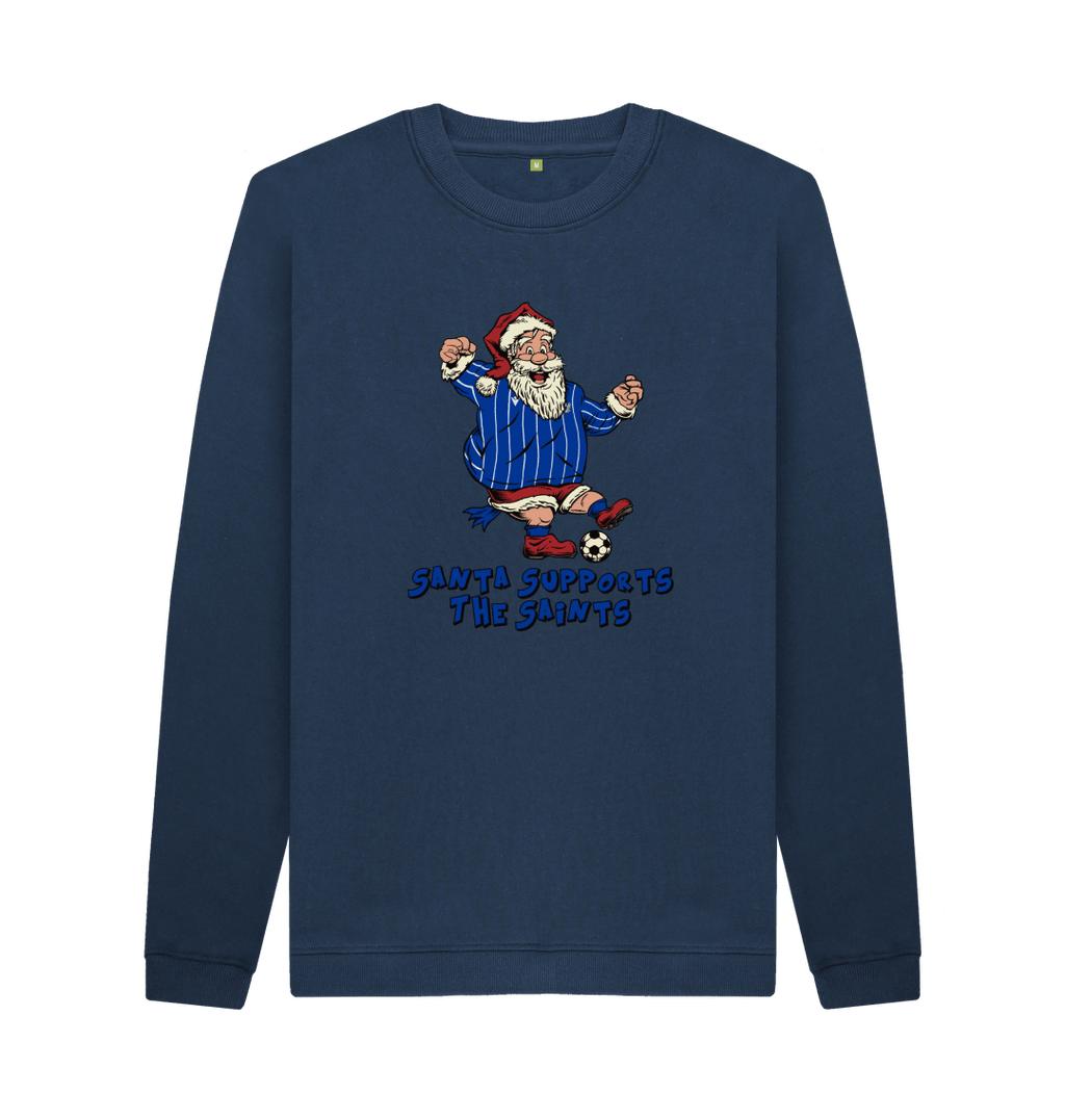 Navy Blue Printed Sweater Front