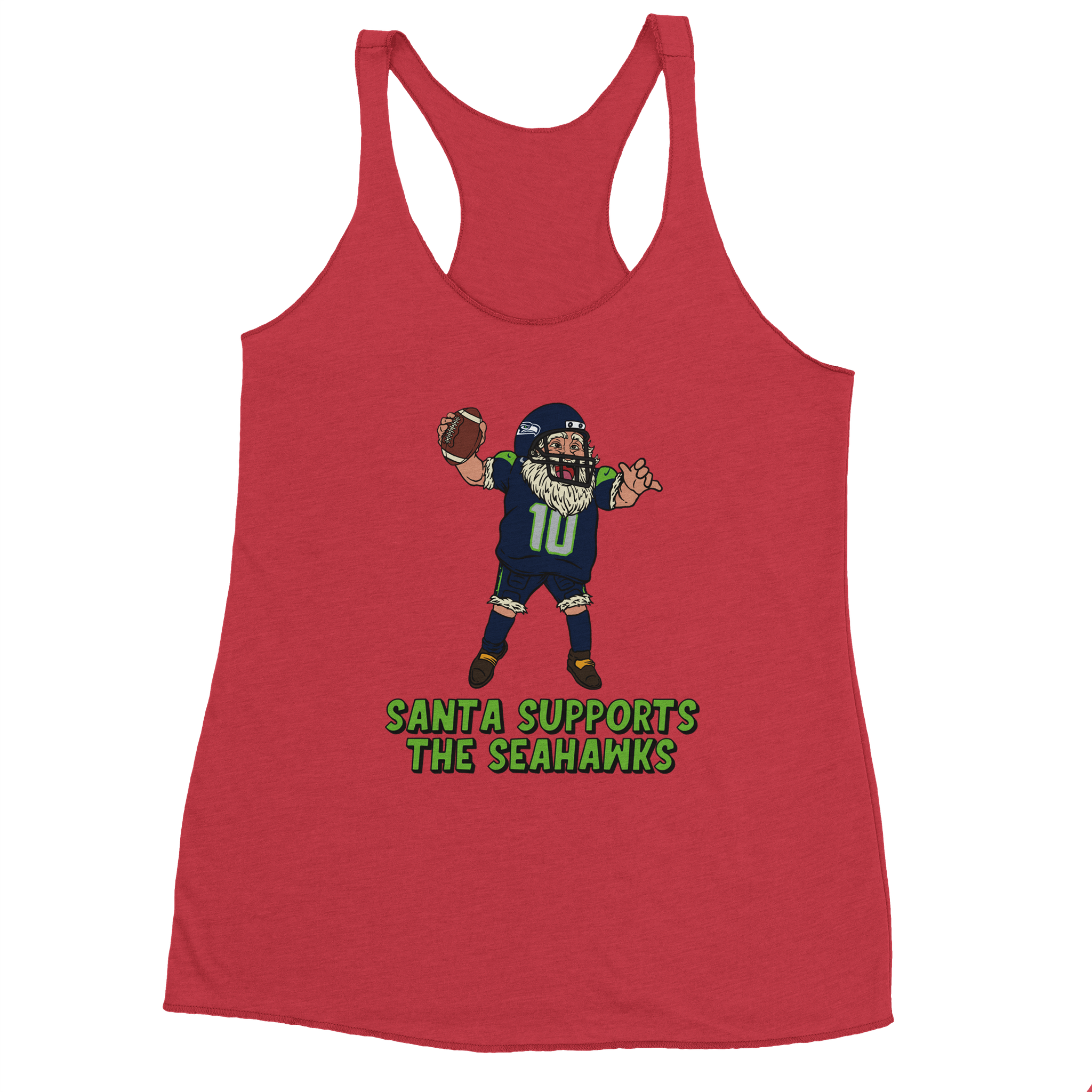 Seattle Seahawks Women's Racerback Santa Tank Top