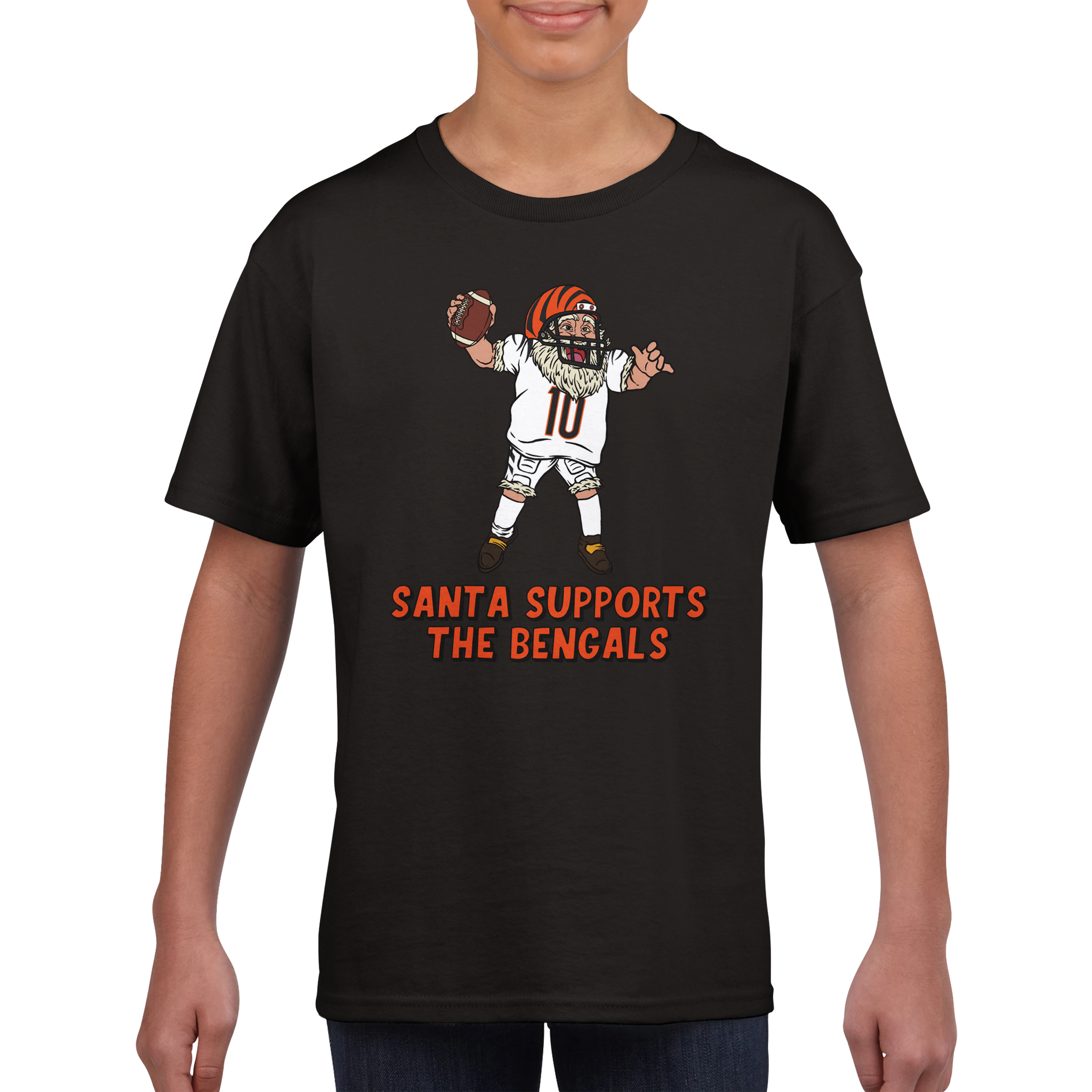 Cincinnati Bengals Kids Crewneck Santa T-shirt