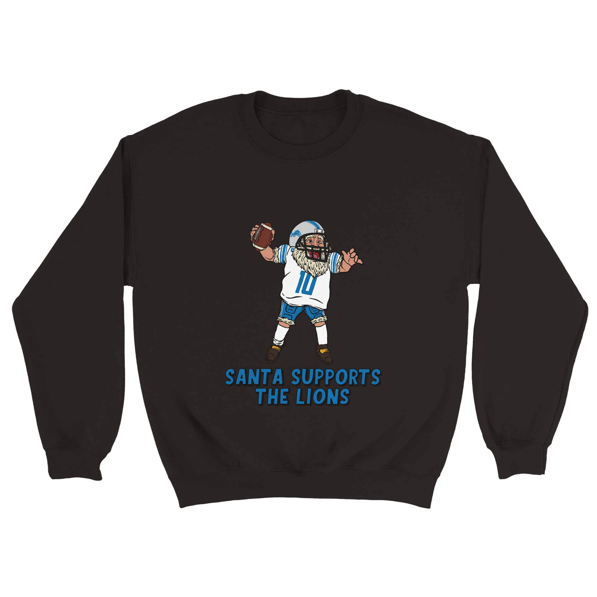Detroit Lions Unisex Crewneck Santa Sweatshirt