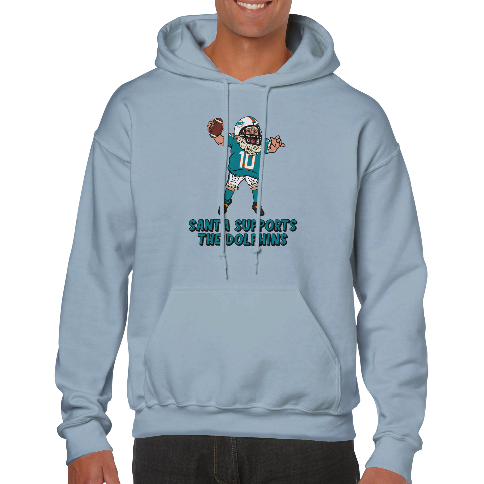 Miami Dolphins Unisex Pullover Santa Hoodie