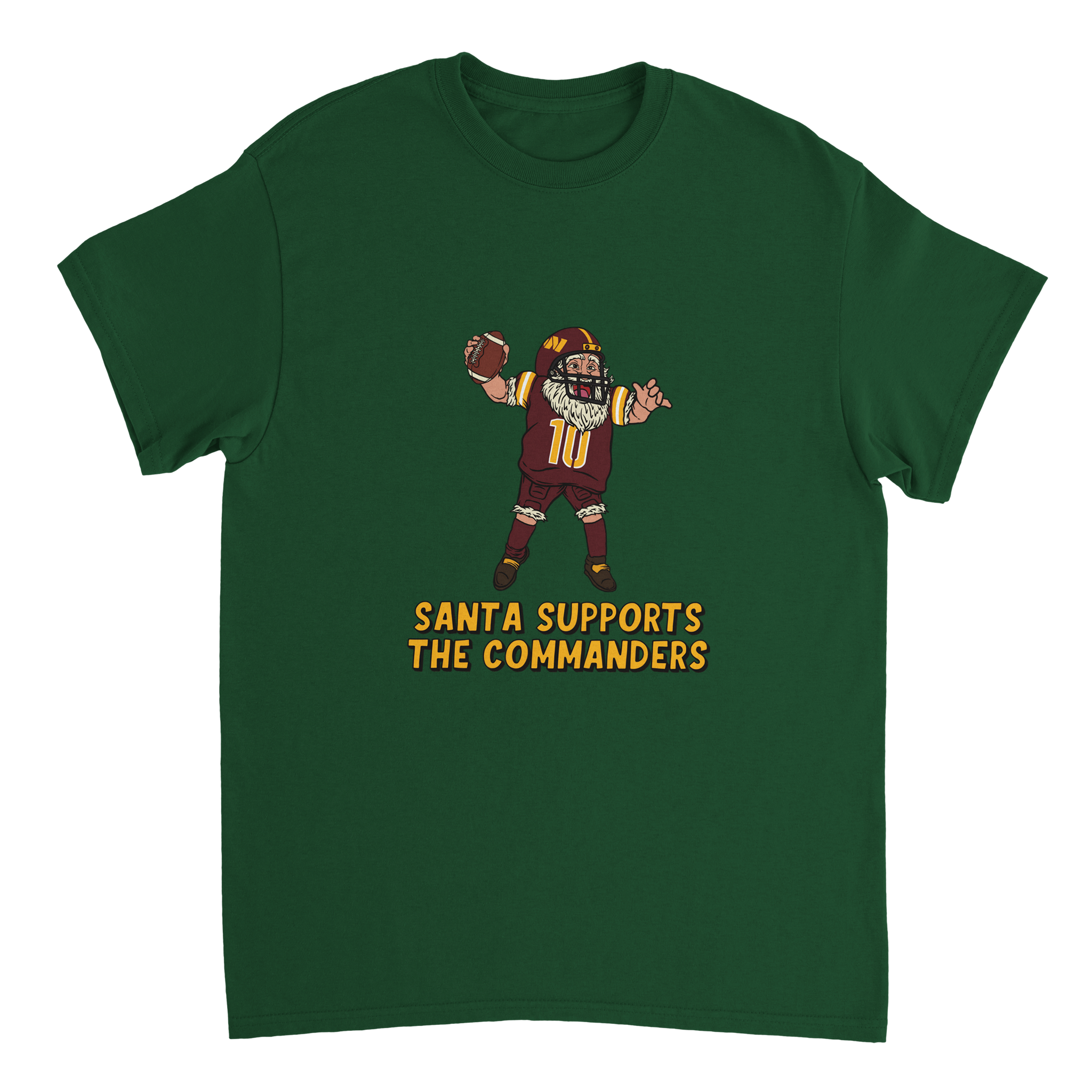 Washington Commanders Unisex Crewneck Santa T-shirt