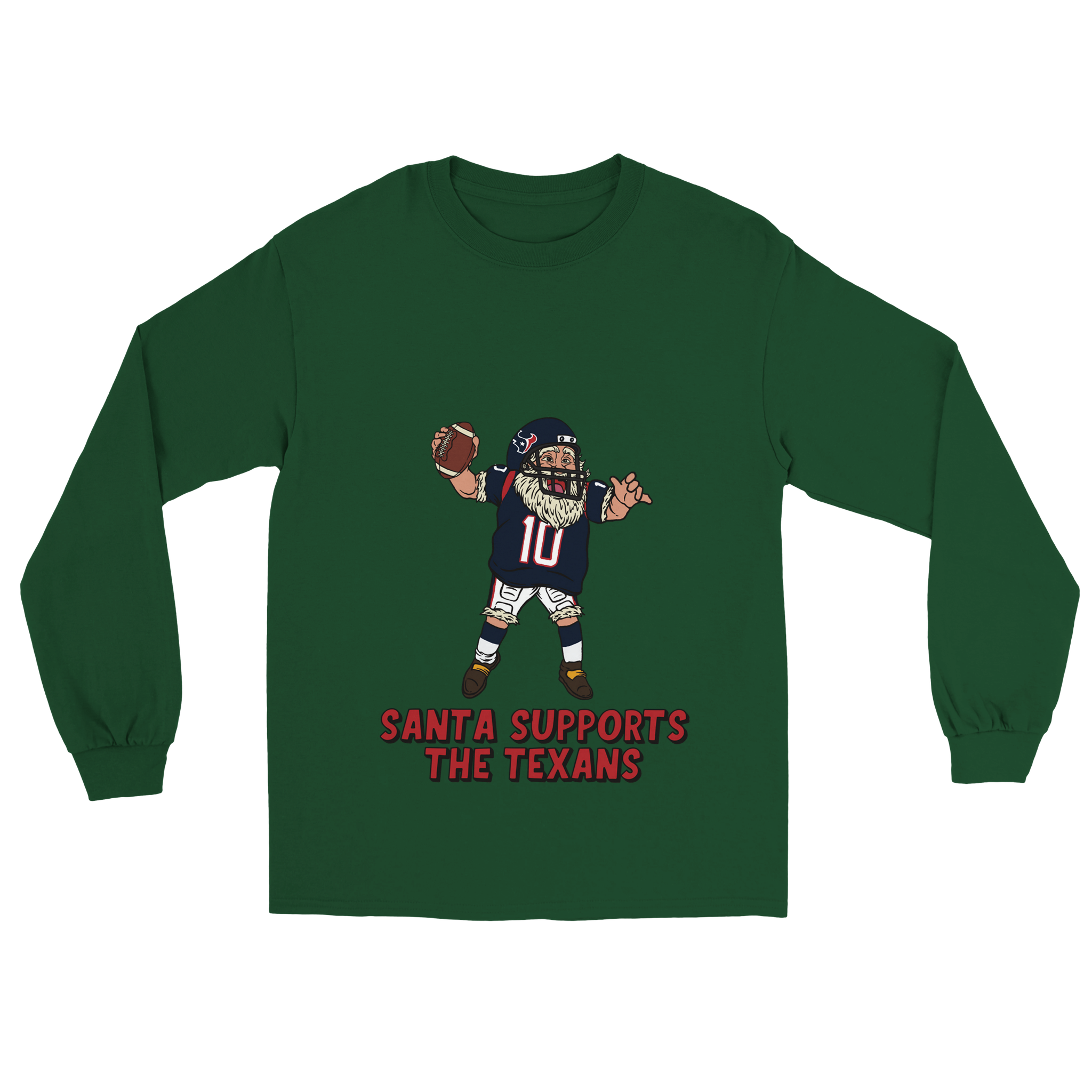 Houston Texans Unisex Longsleeve Santa T-shirt