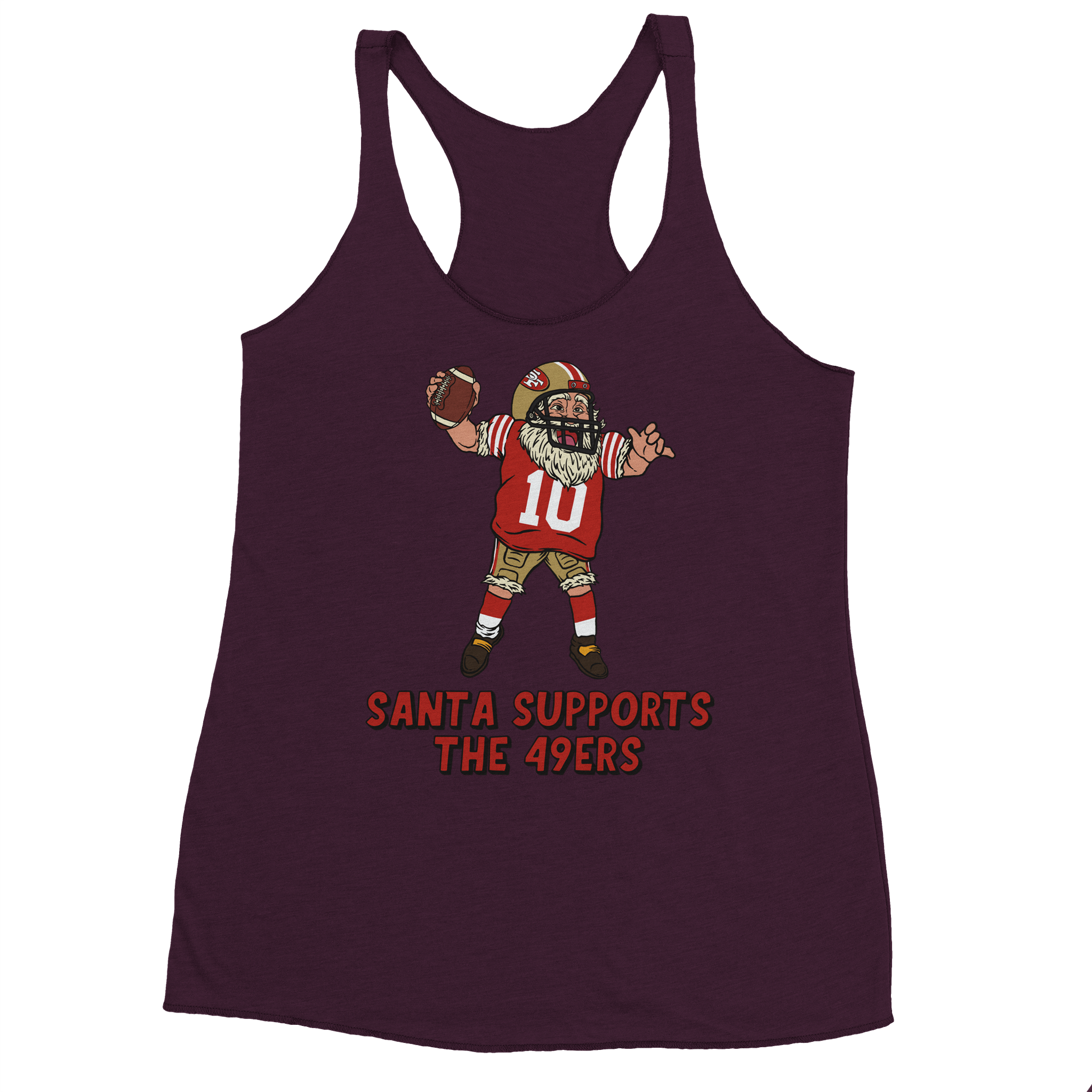 San Francisco 49ers Women's Racerback Santa Tank Top